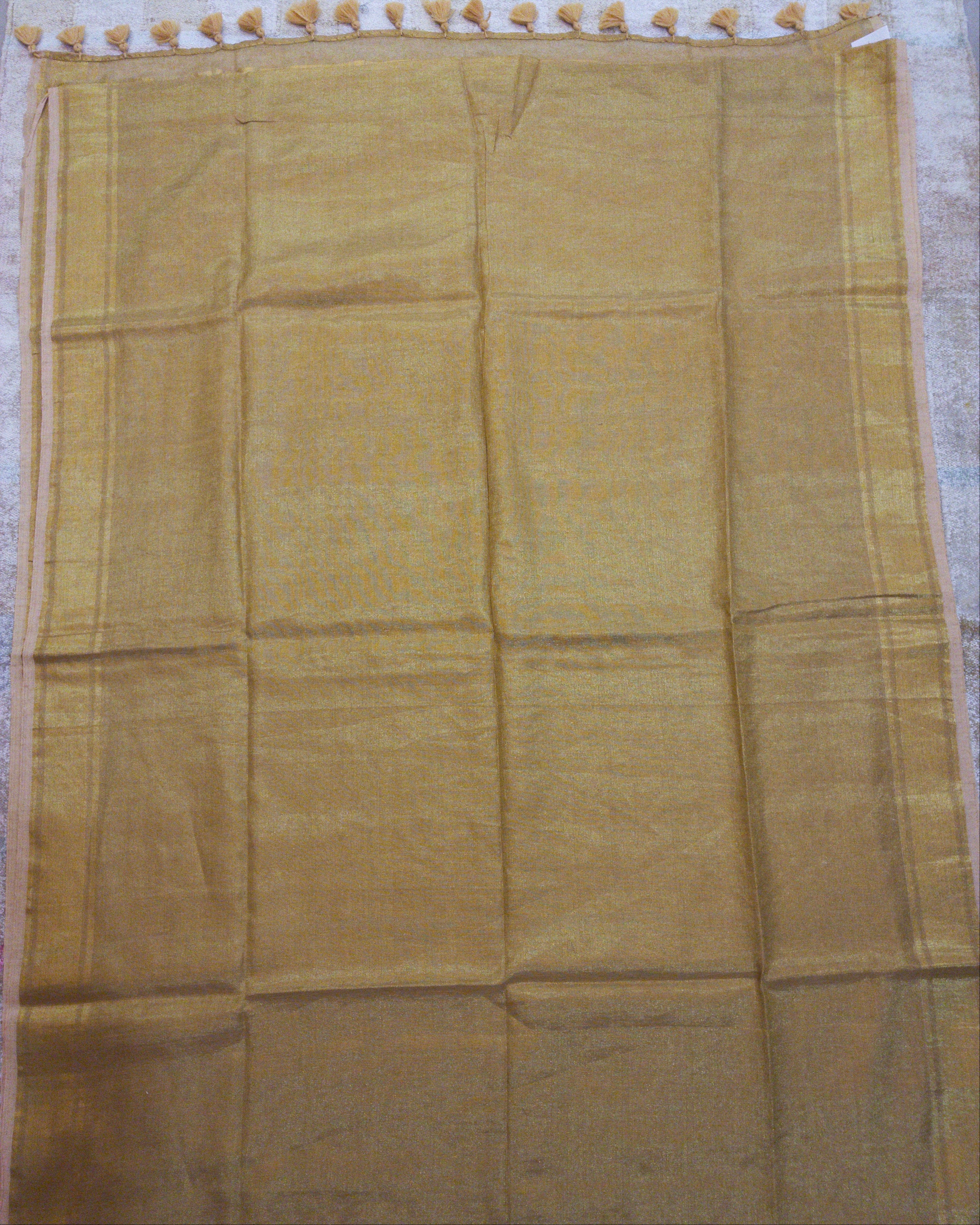 Golden Linen Tissue Saree
