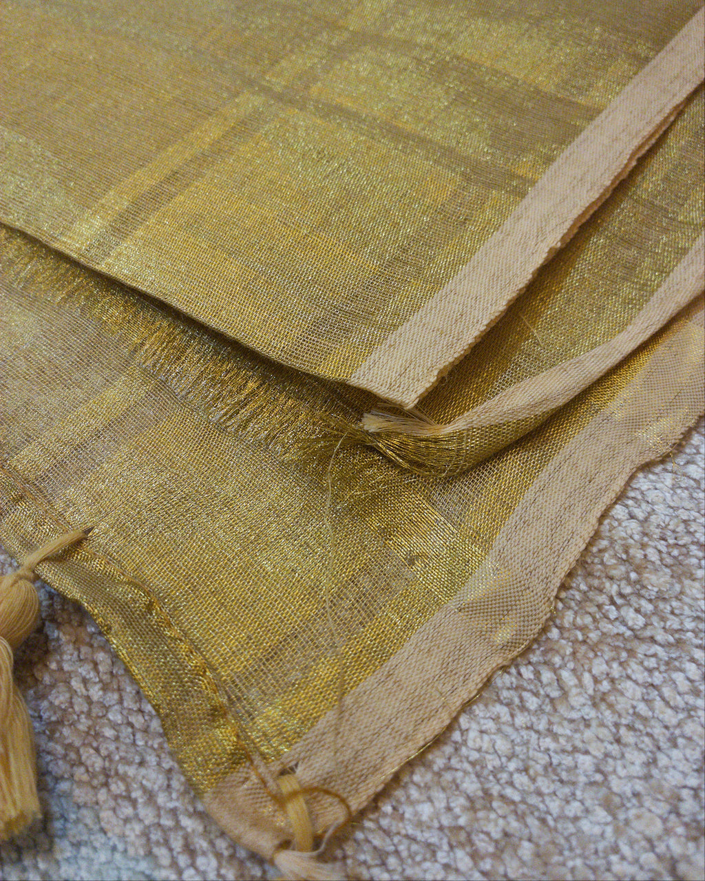 Golden Linen Tissue Saree