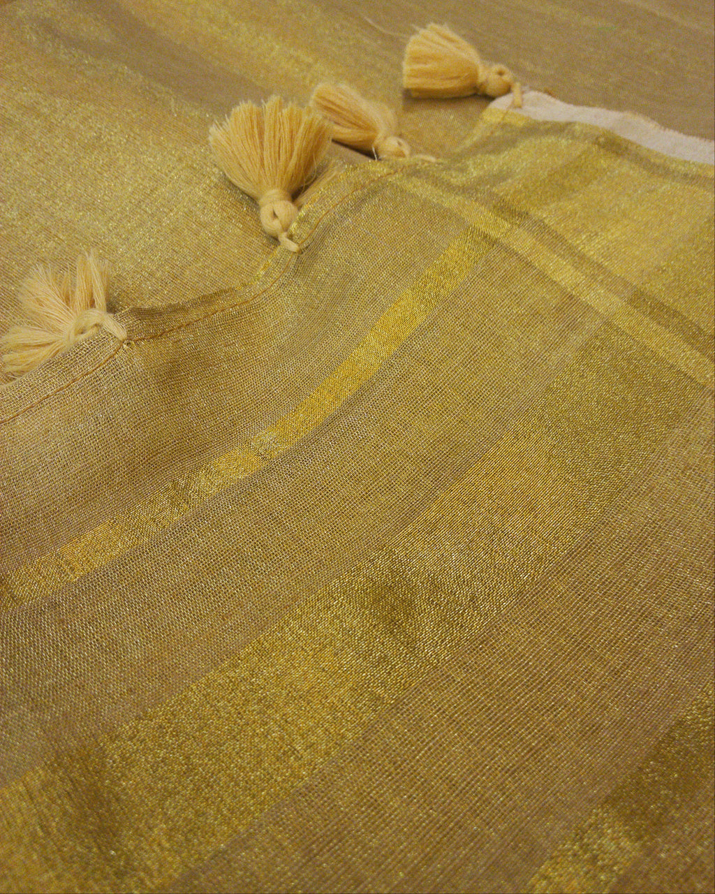 Golden Linen Tissue Saree