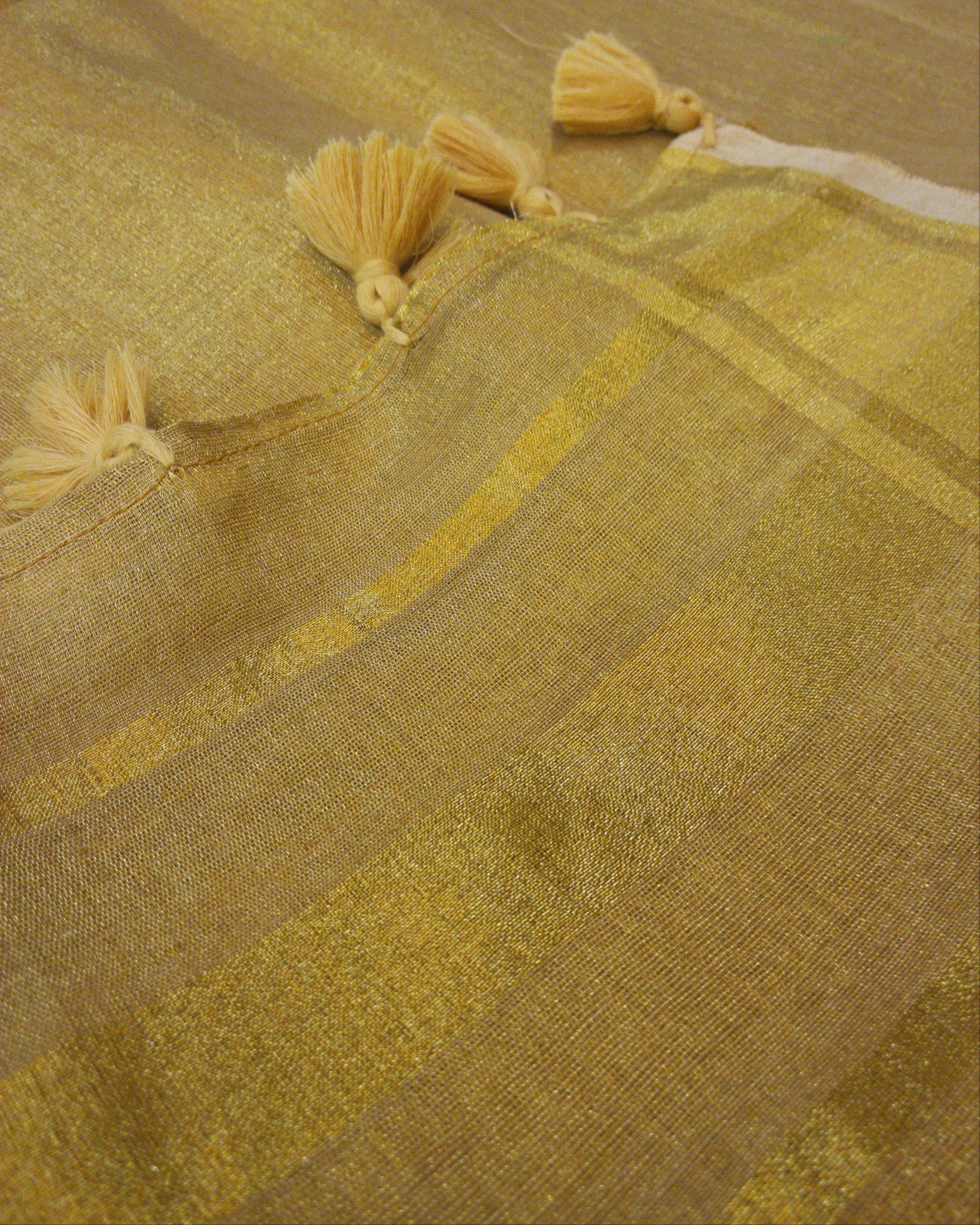 Golden Linen Tissue Saree