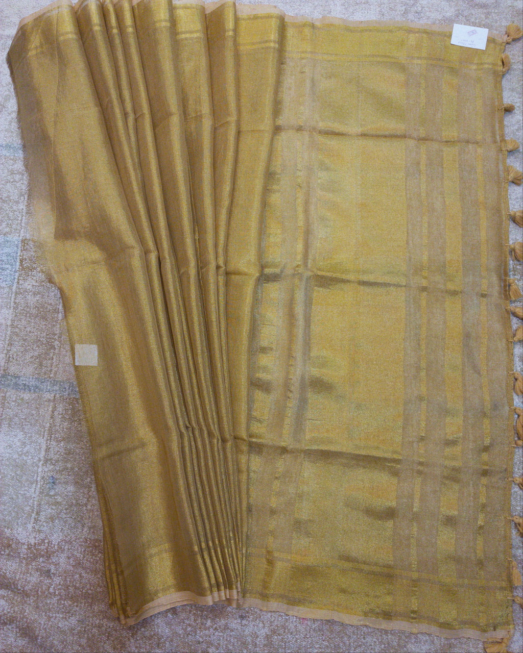 Golden Linen Tissue Saree