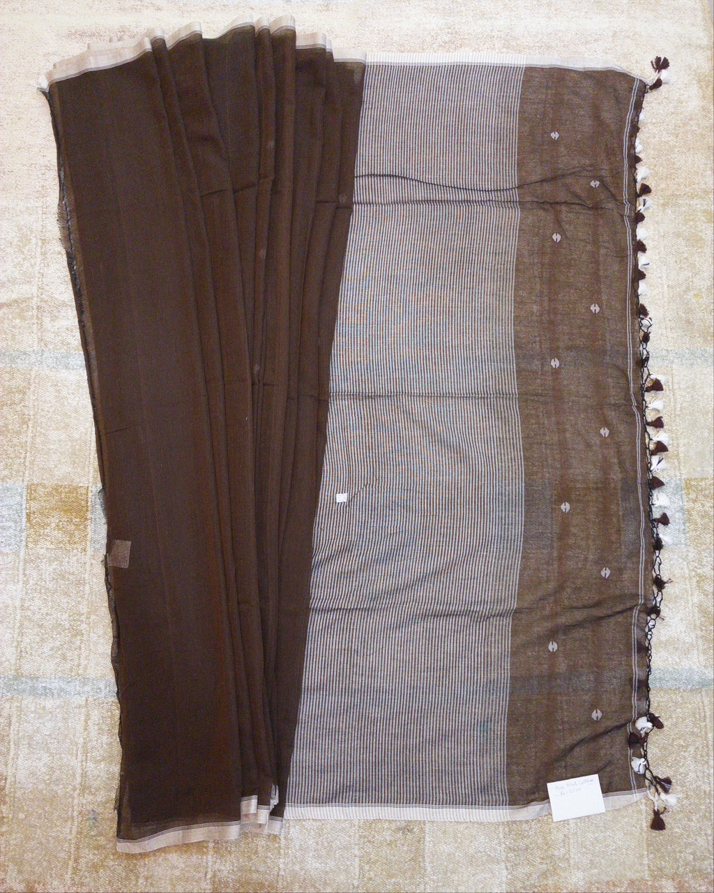 Chocolate Mul Cotton Saree
