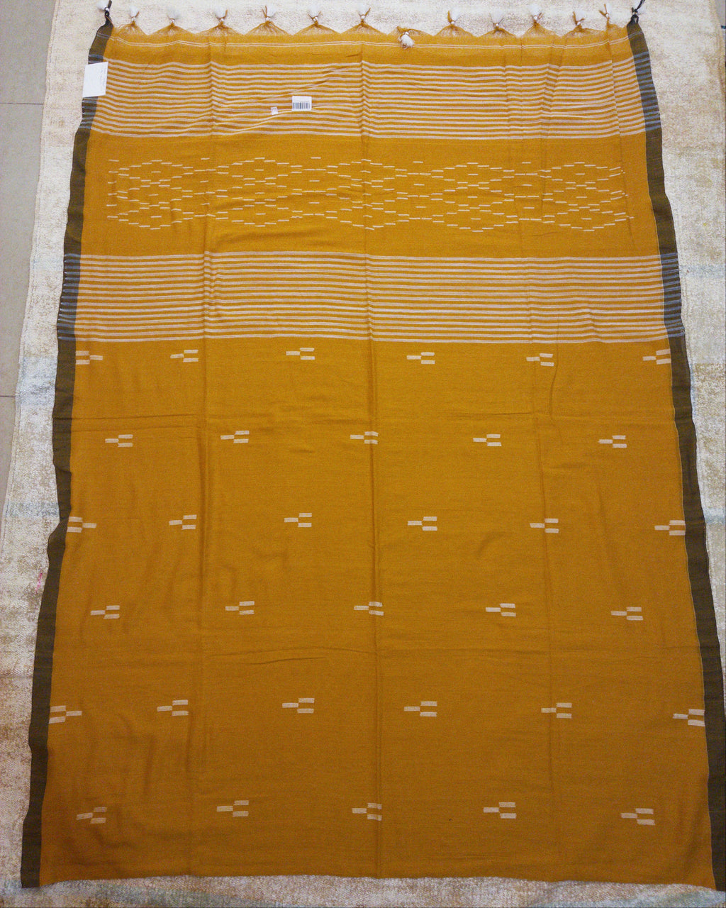 Mustard Mul Cotton Saree