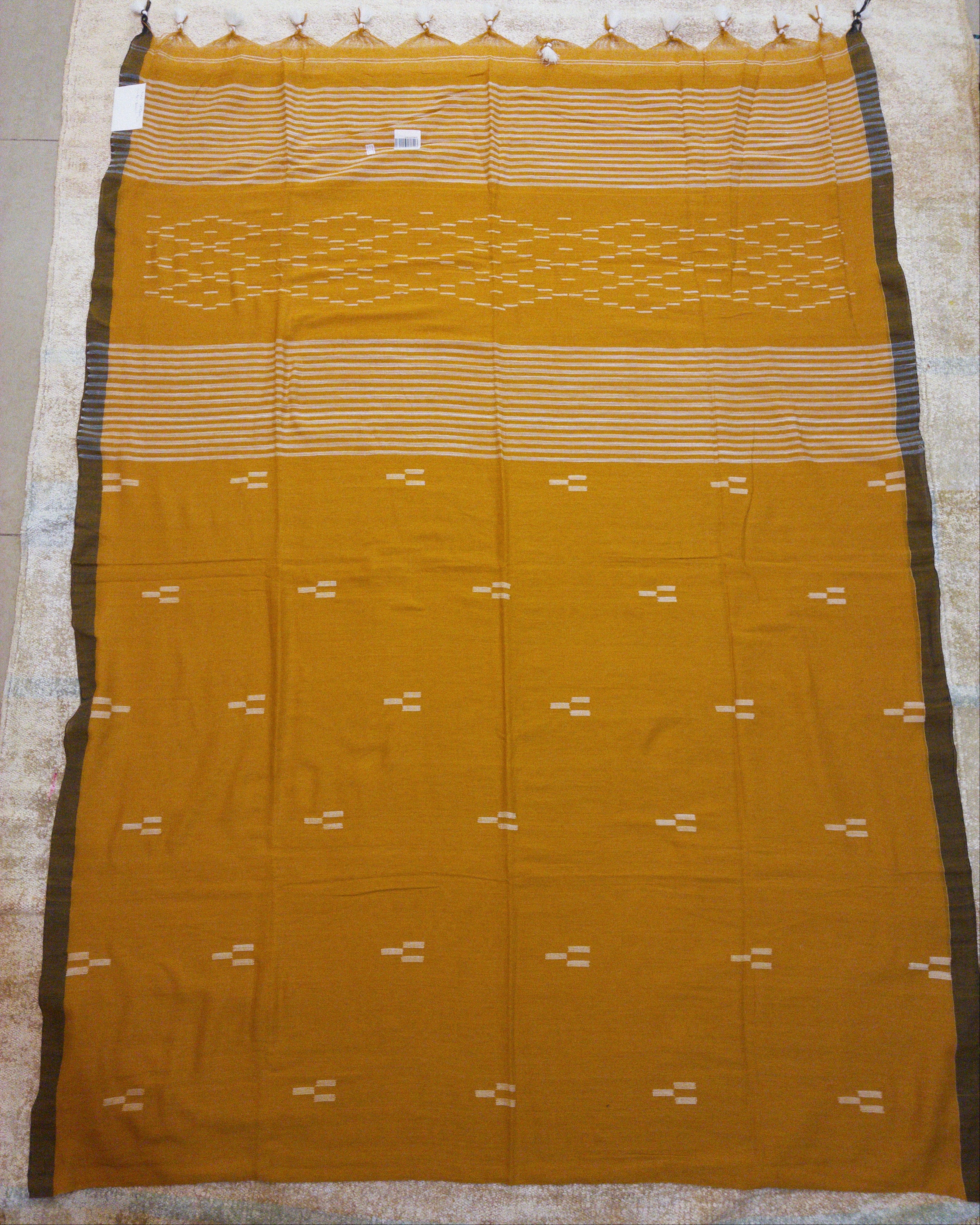 Mustard Mul Cotton Saree