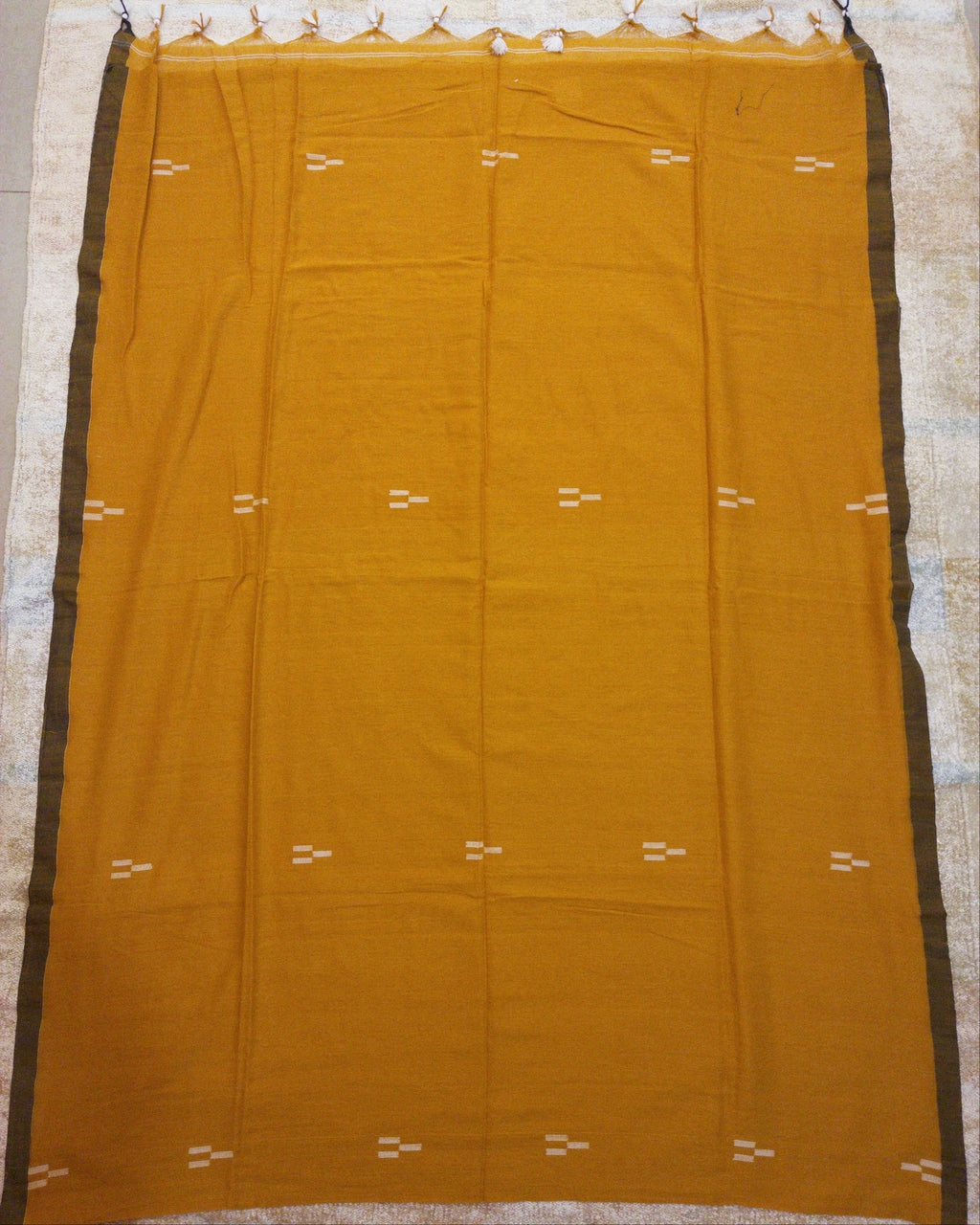 Mustard Mul Cotton Saree