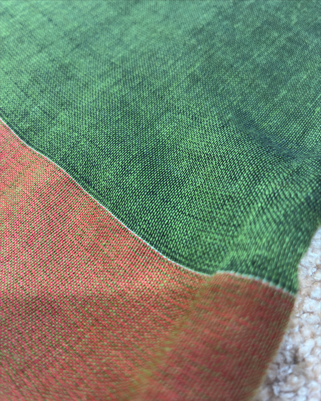 Olive Khadi Saree with Elephant Print BP