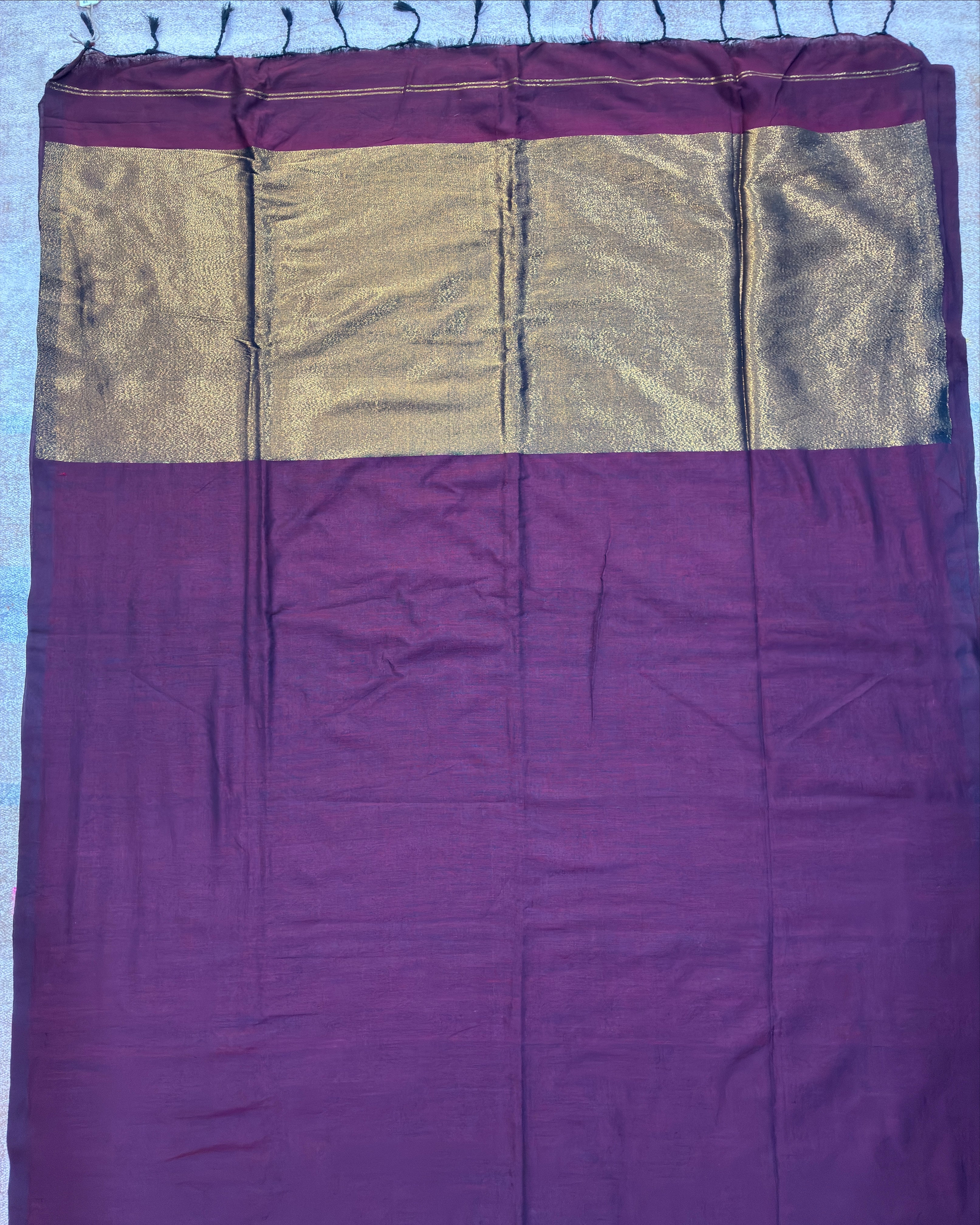 Nayantara Khadi Saree with Golden Aanchal
