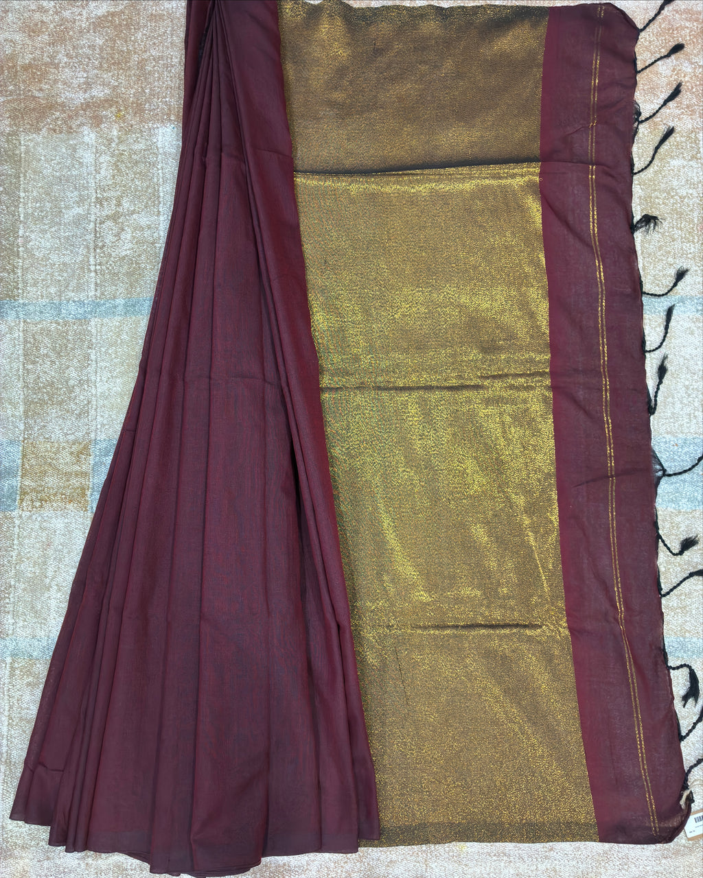 Nayantara Khadi Saree with Golden Aanchal