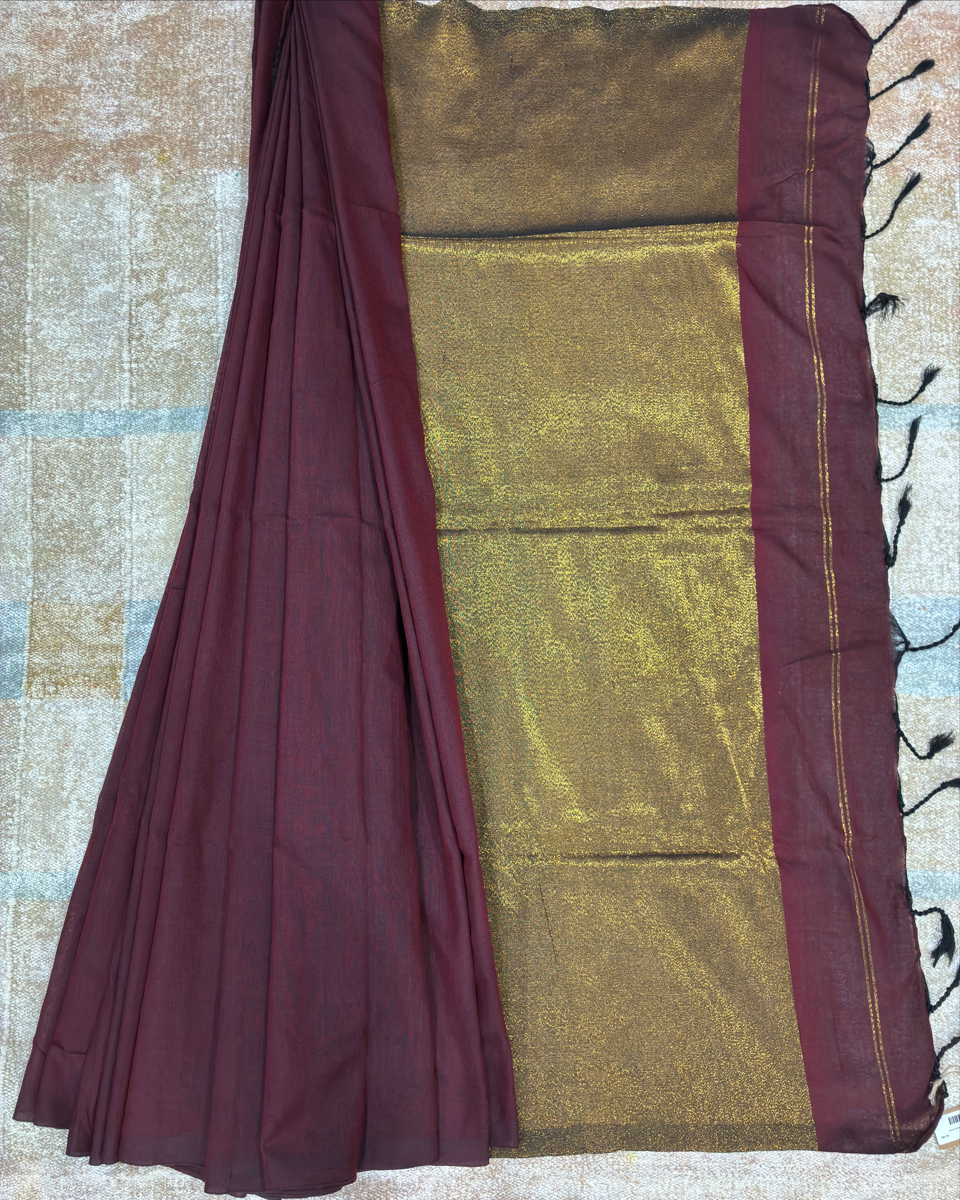 Nayantara Khadi Saree with Golden Aanchal