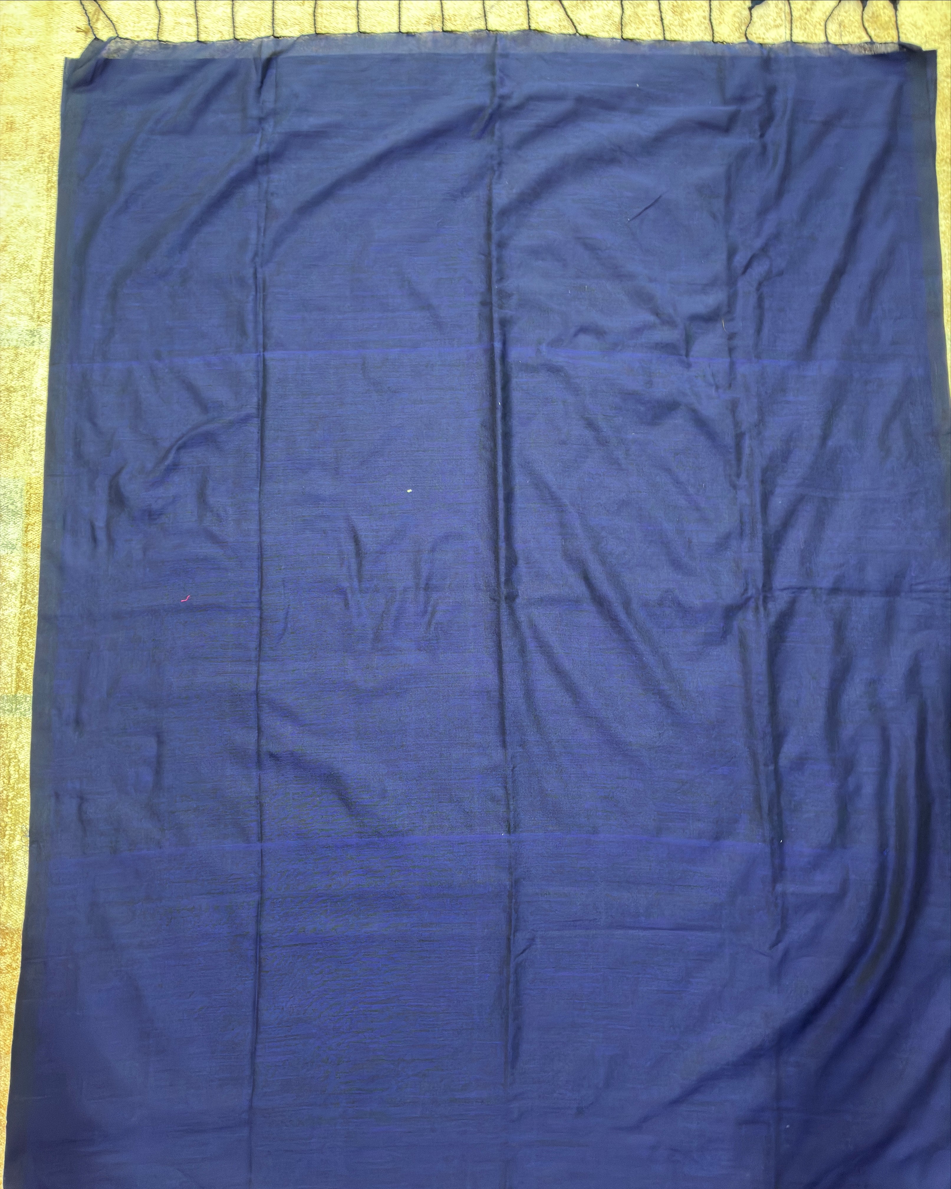 Navy Blue Khadi Saree with Kantha Work BP