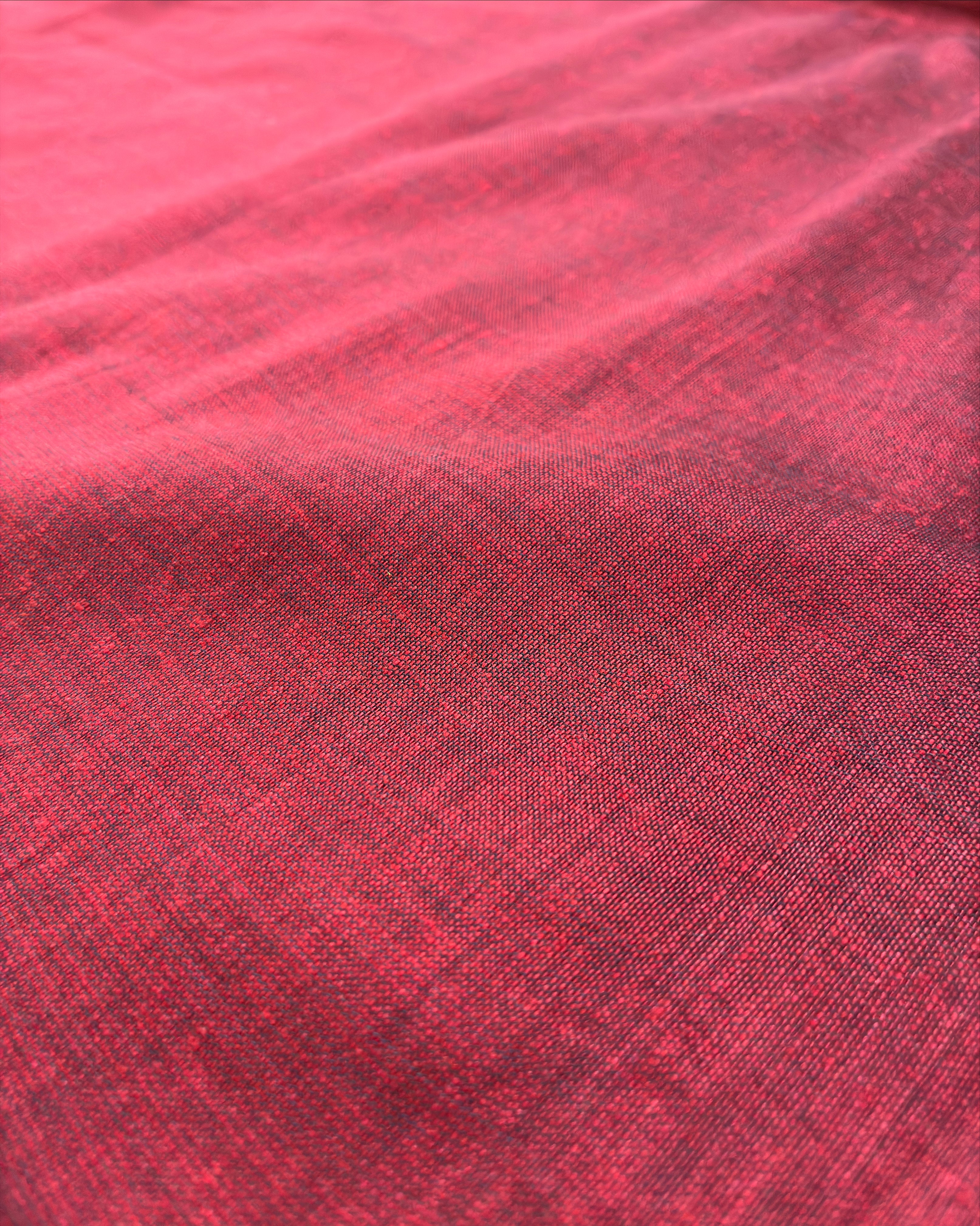Red Khadi Saree with Kantha Work BP