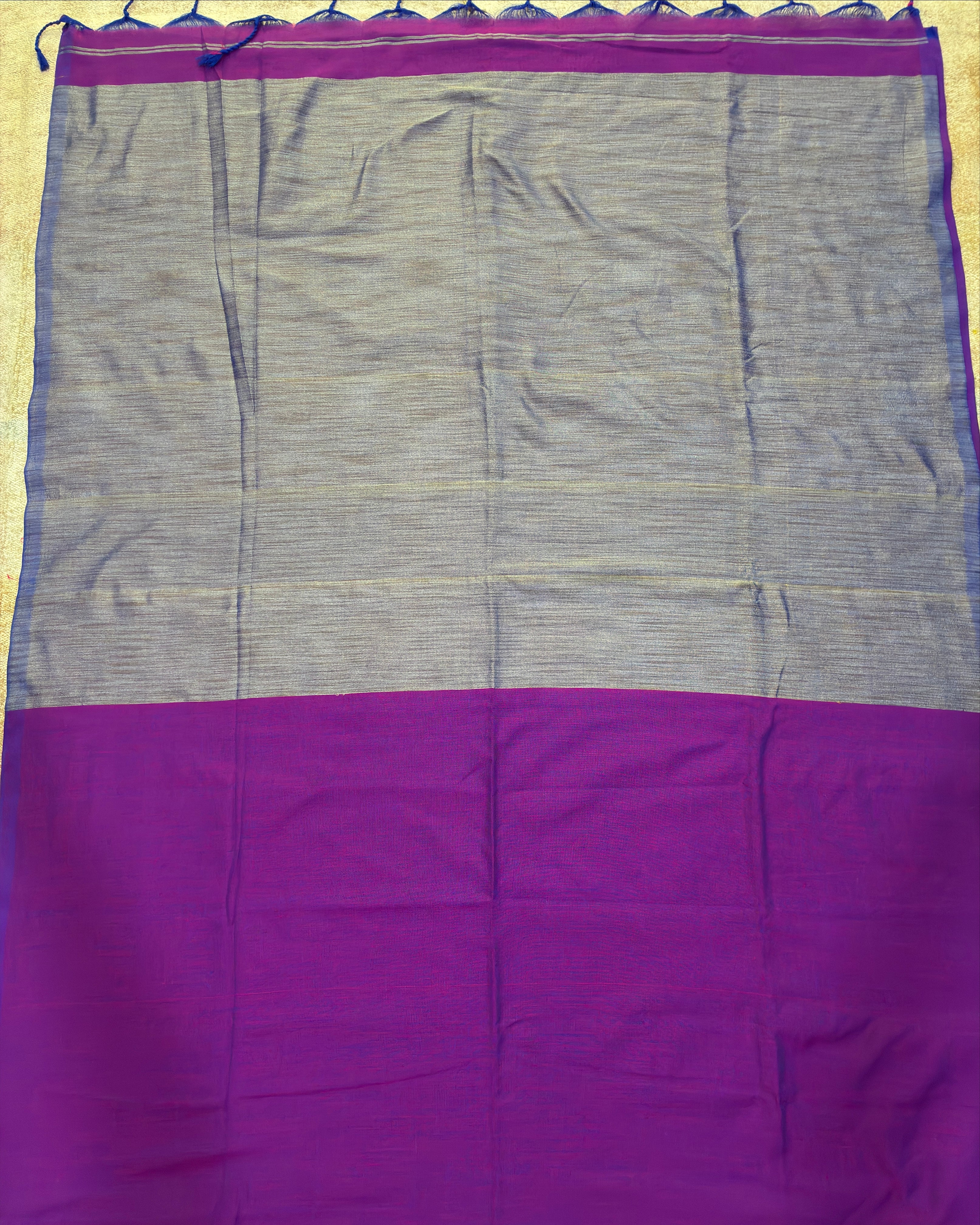 Royal Purple Color Khadi Saree