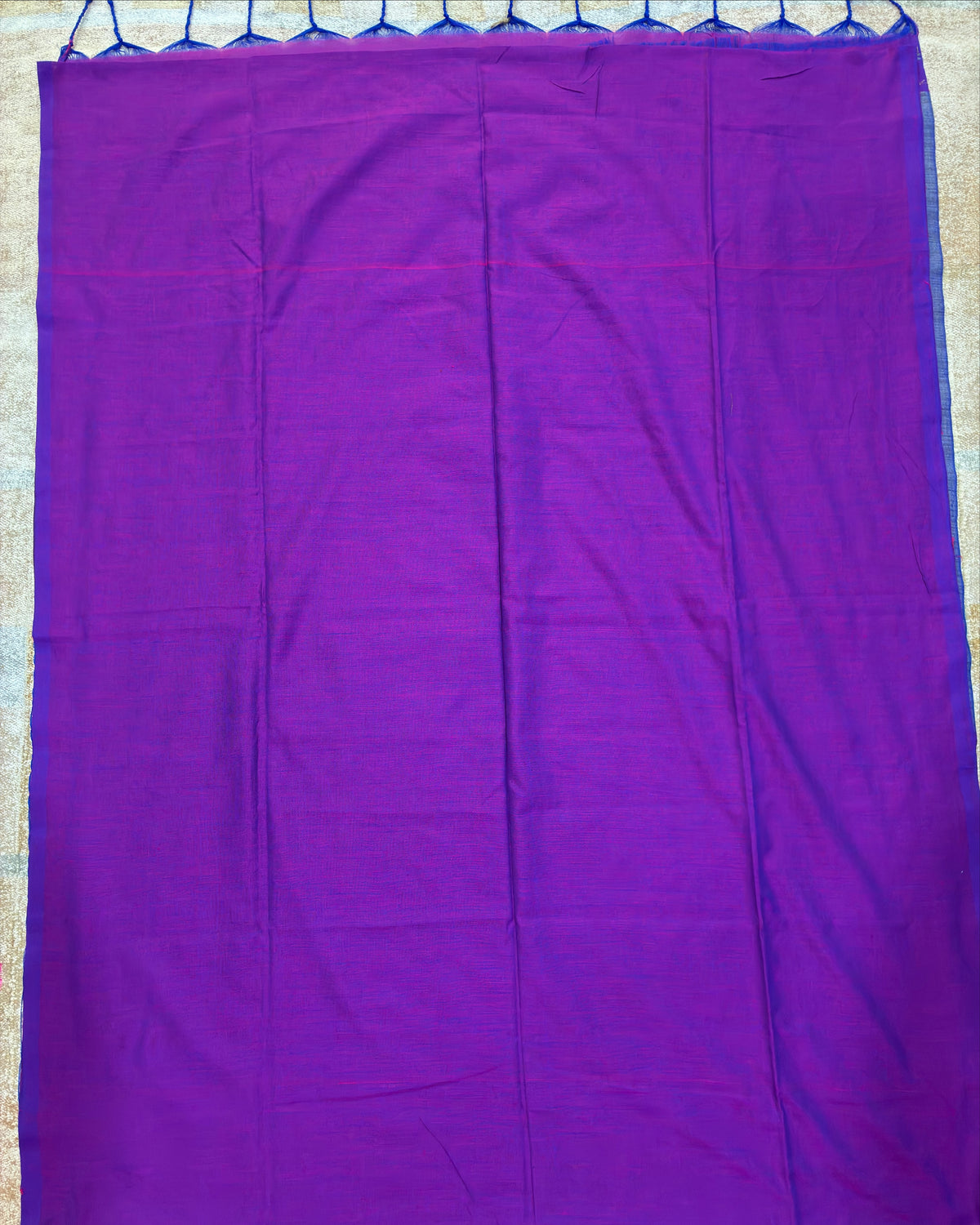 Royal Purple Khadi Cotton Saree with Blouse Piece