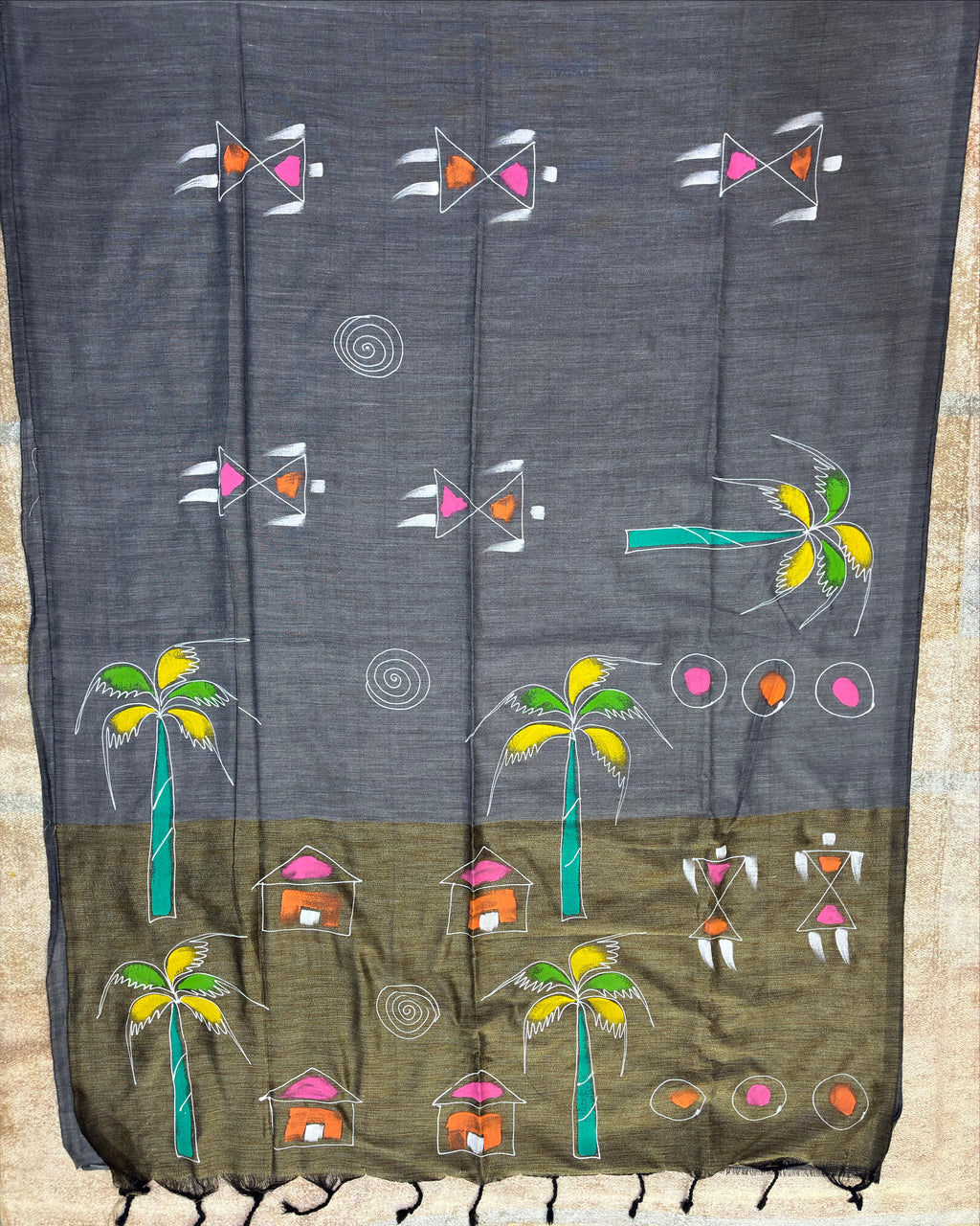 Ash Color Khadi Saree