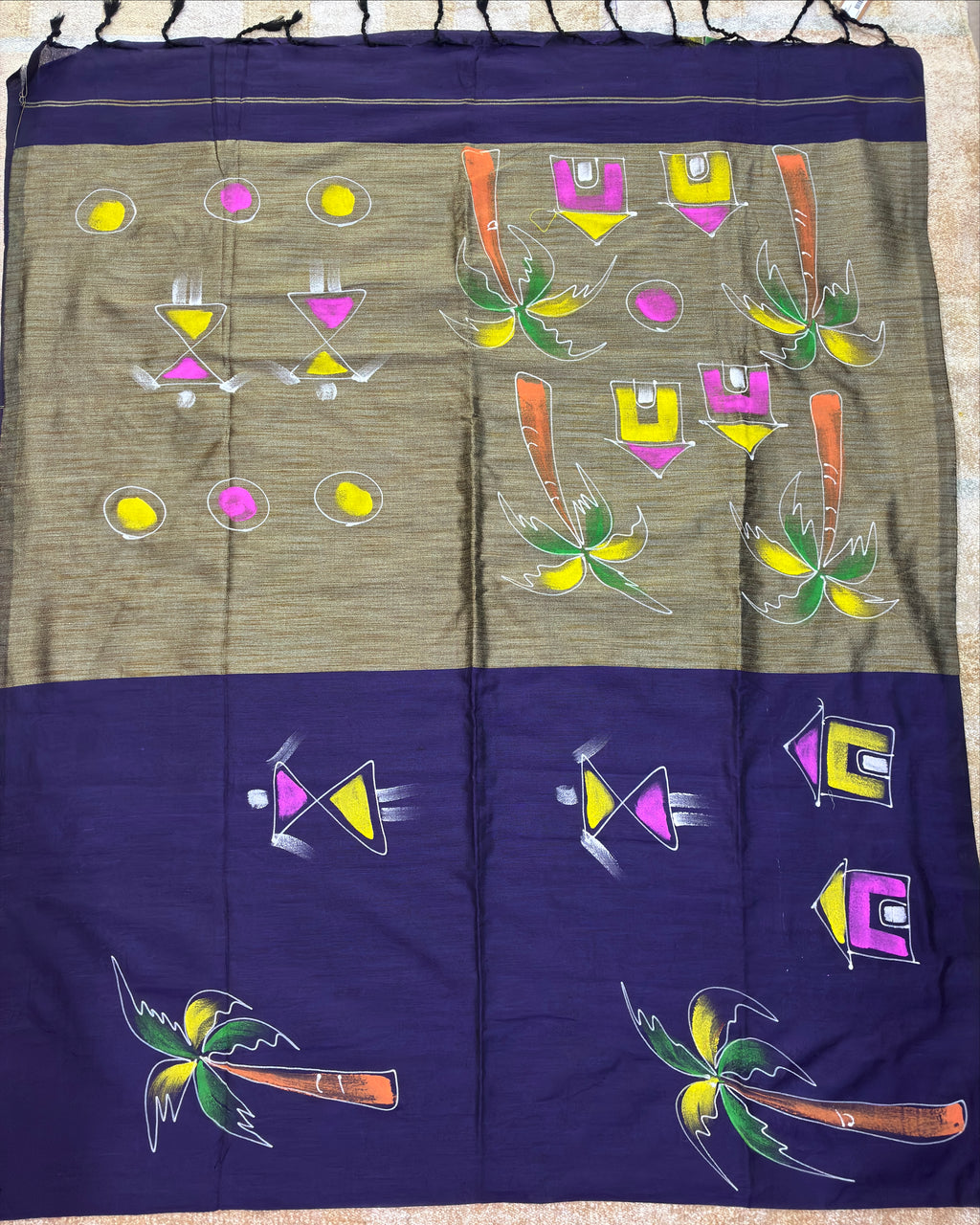 Purple Khadi Saree