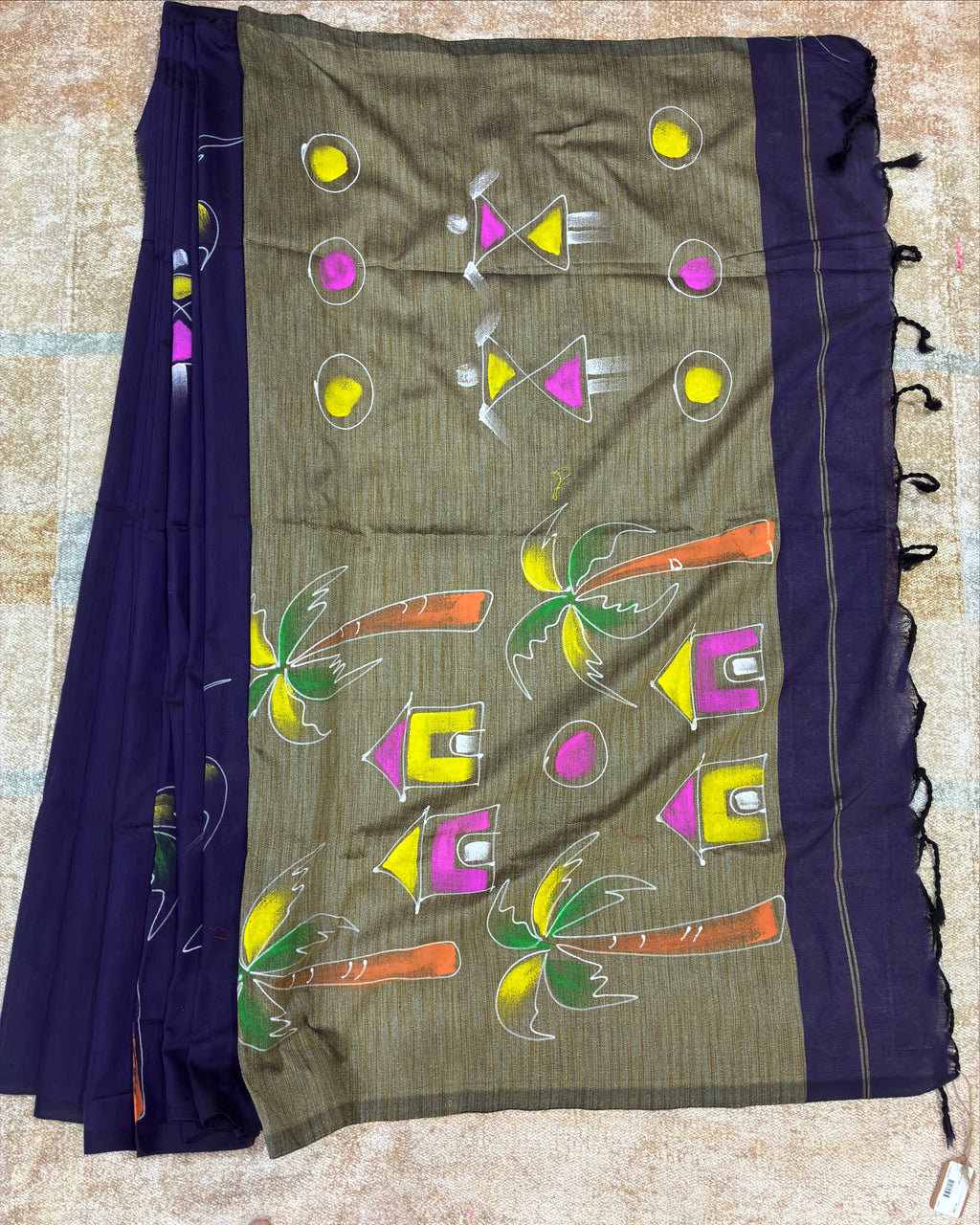 Purple Khadi Saree