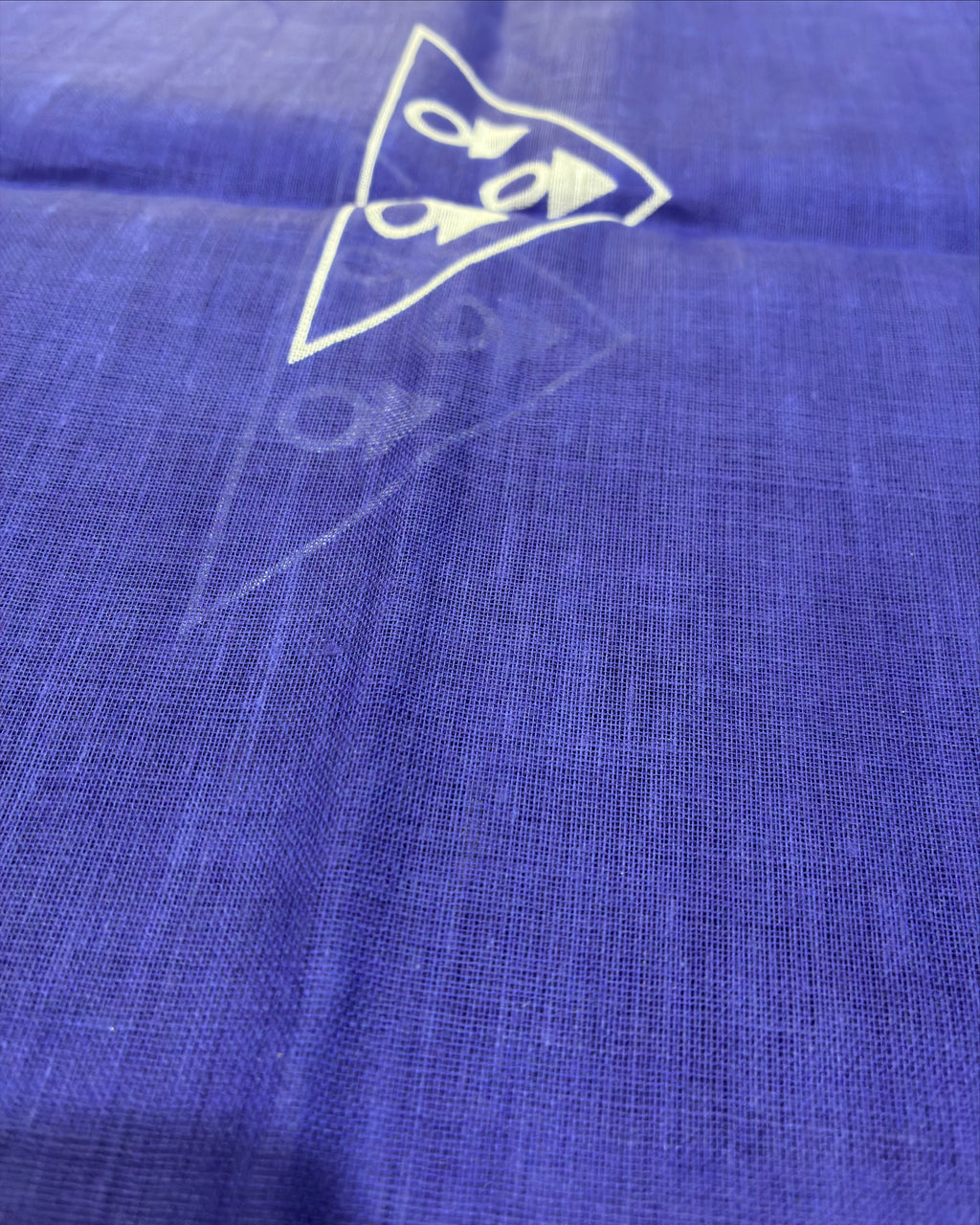 Indigo Cotton Saree with White Prints