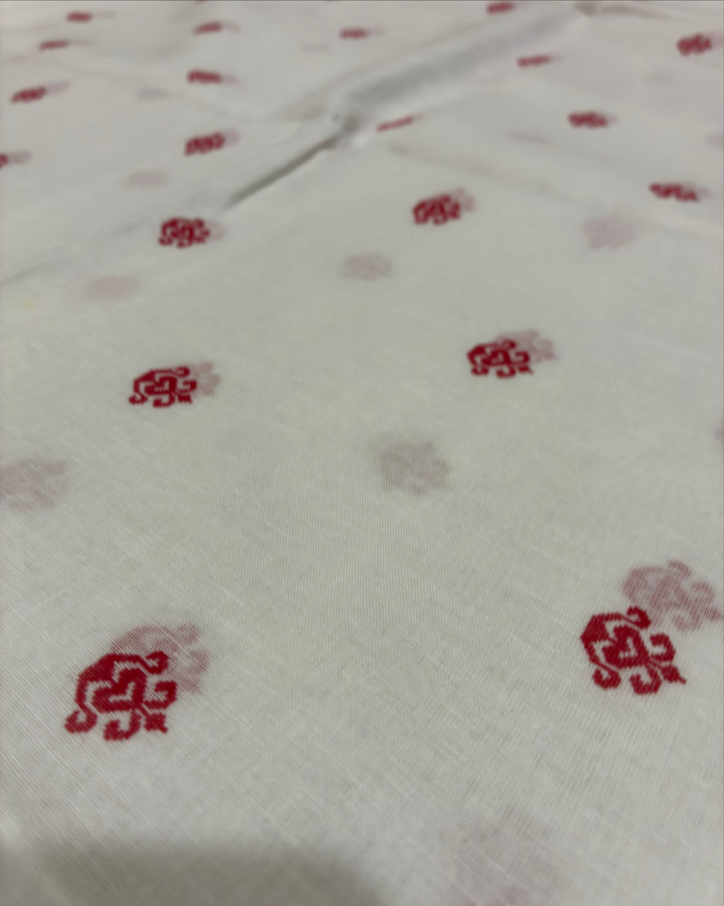 Bengali Cotton Saree with Red Border