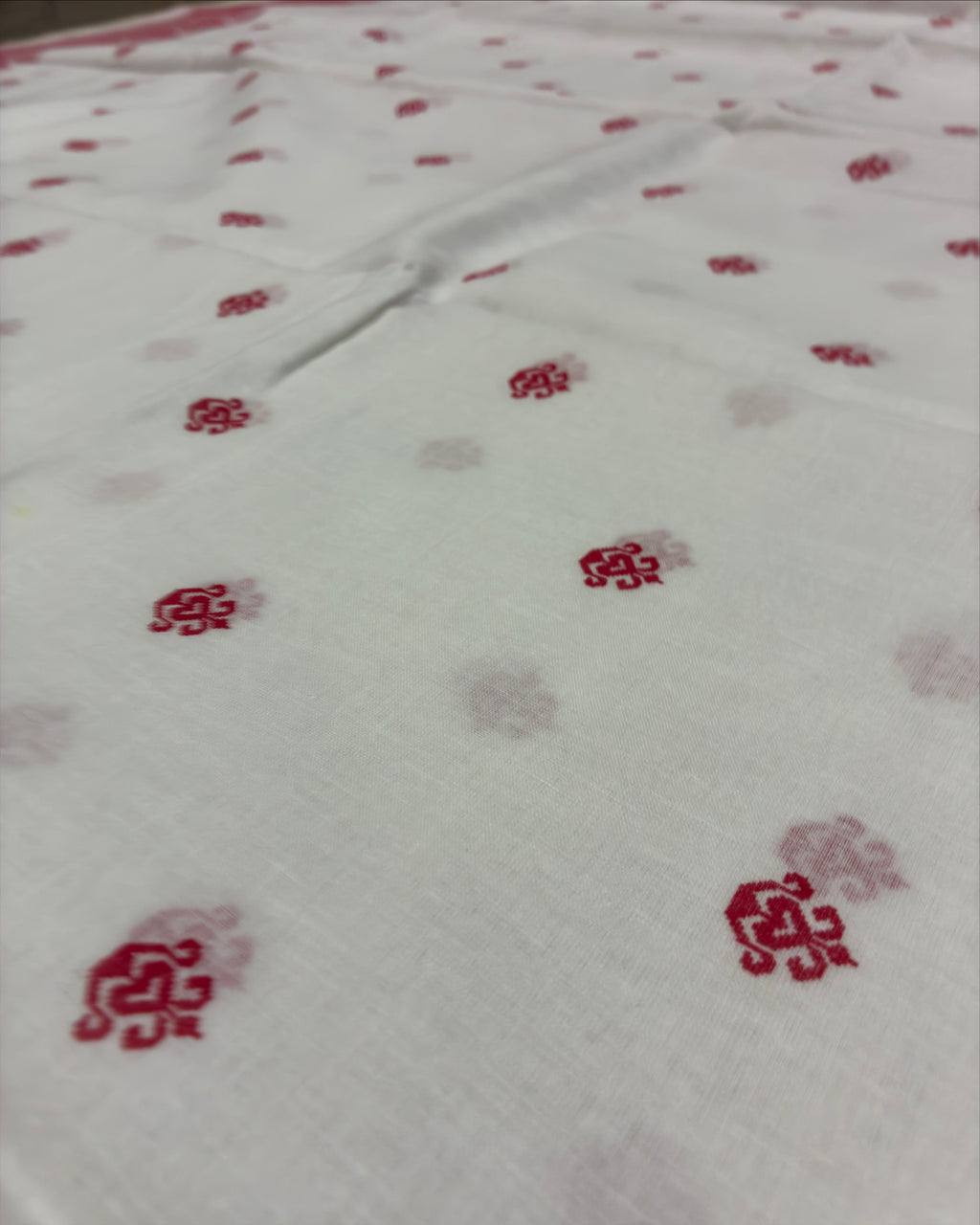 Bengali Cotton Saree with Red Border