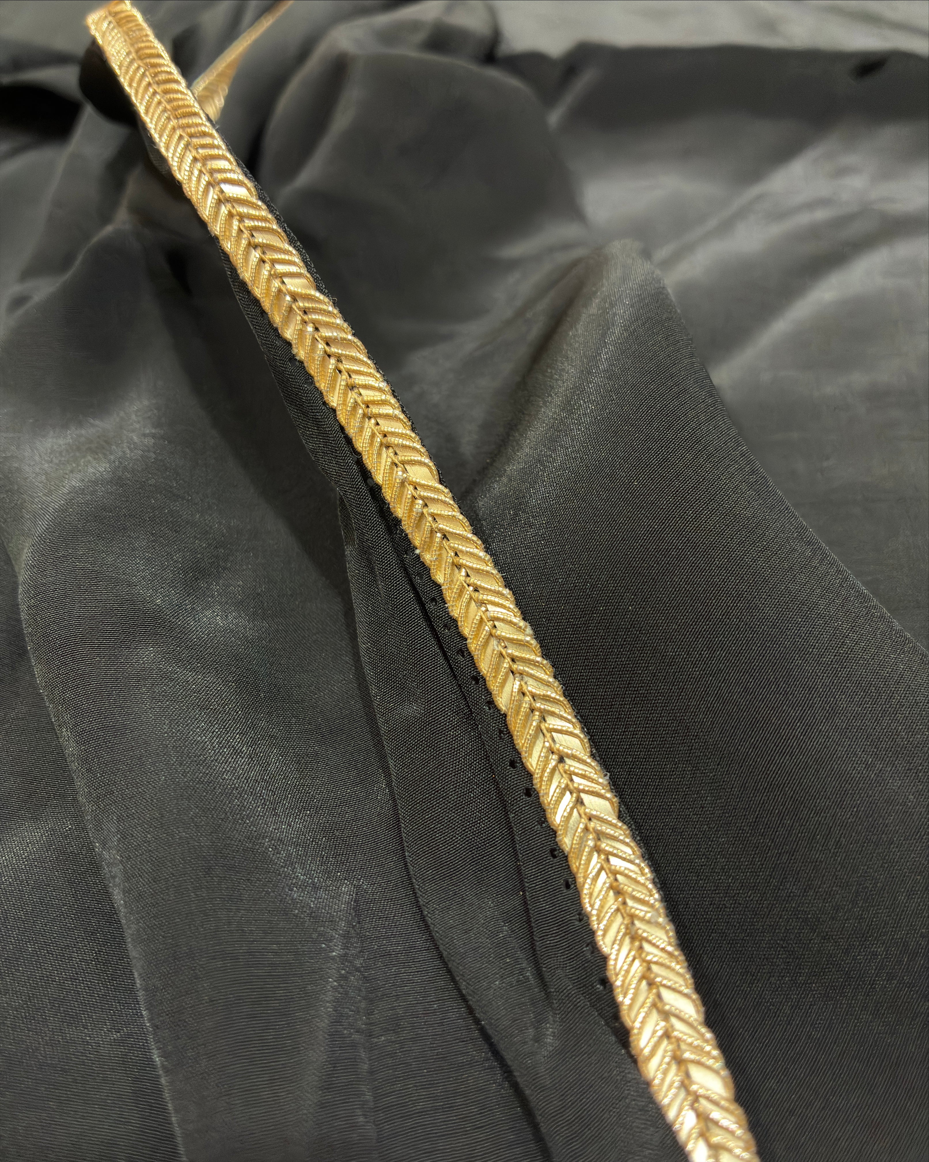 Classic Black Crepe Saree with Gold Border