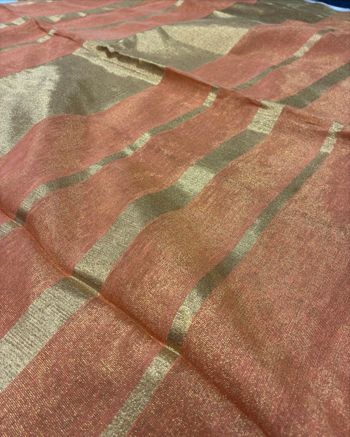Orange Linen Tissue Saree