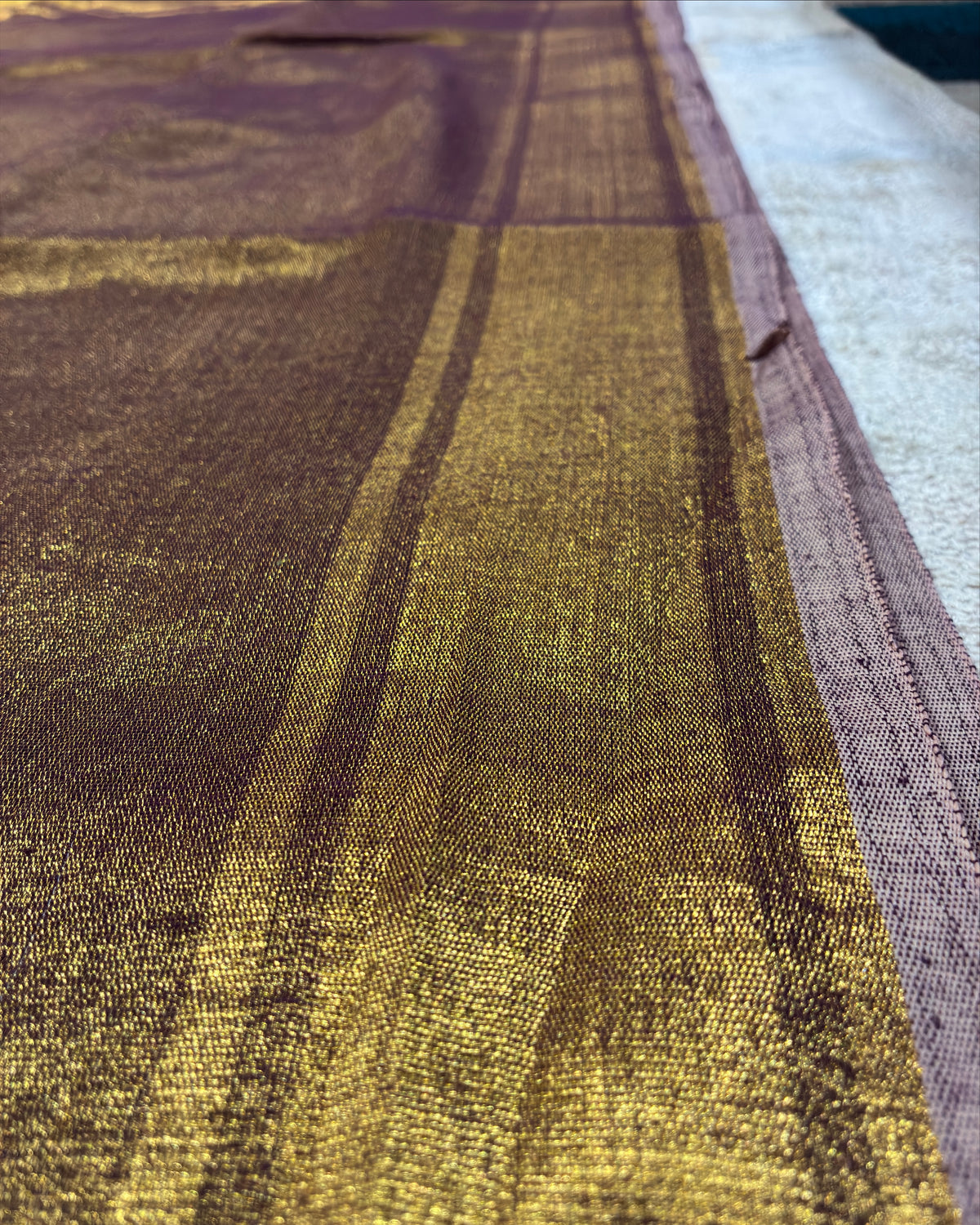 Bronze Linen Tissue Saree