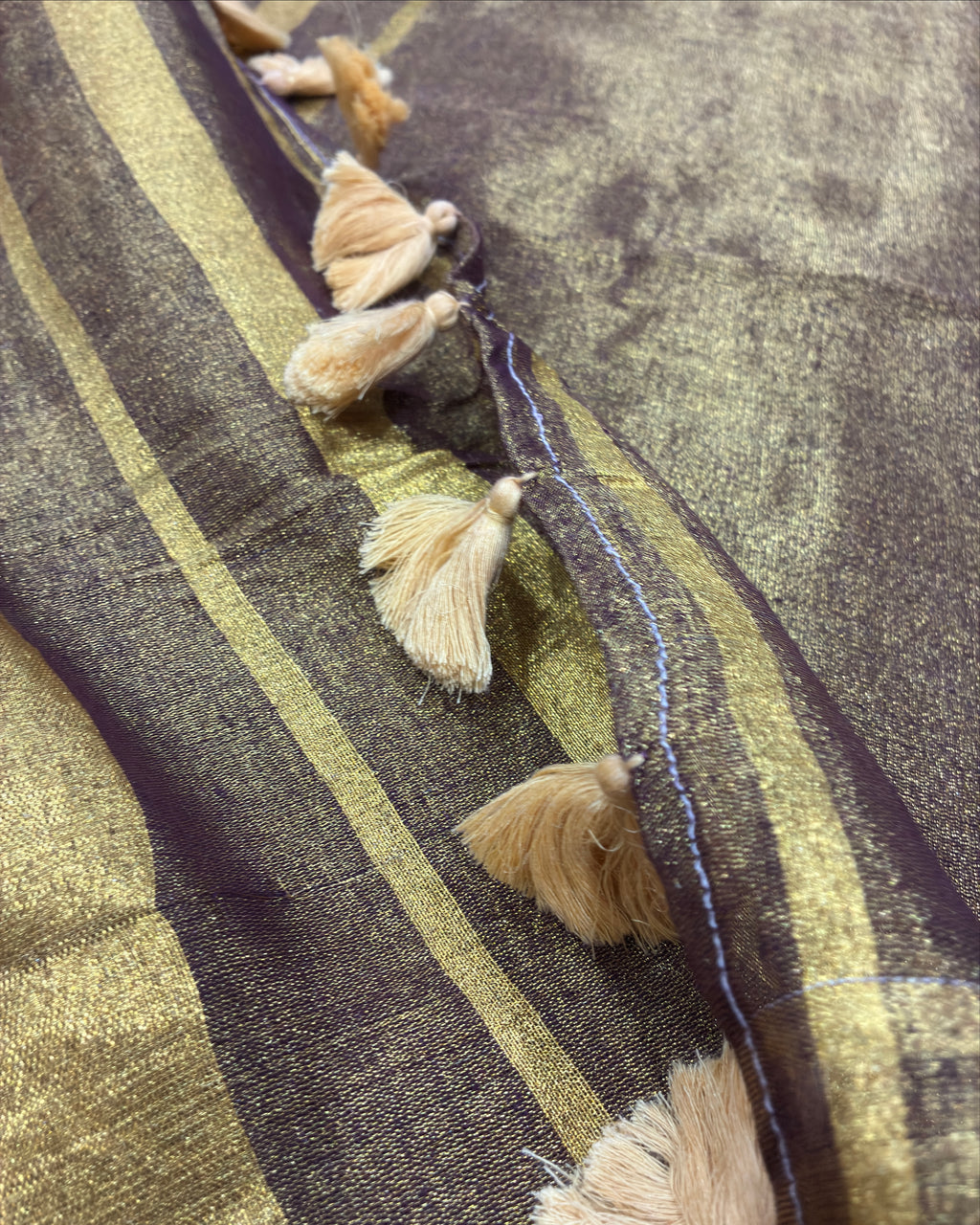 Bronze Linen Tissue Saree