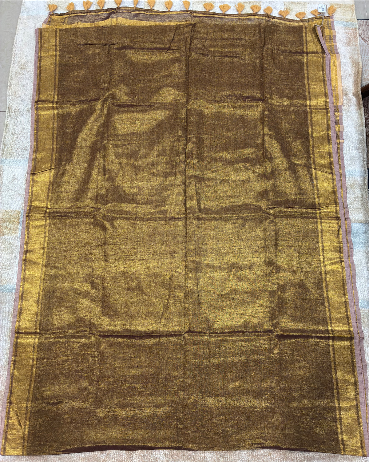 Bronze Linen Tissue Saree