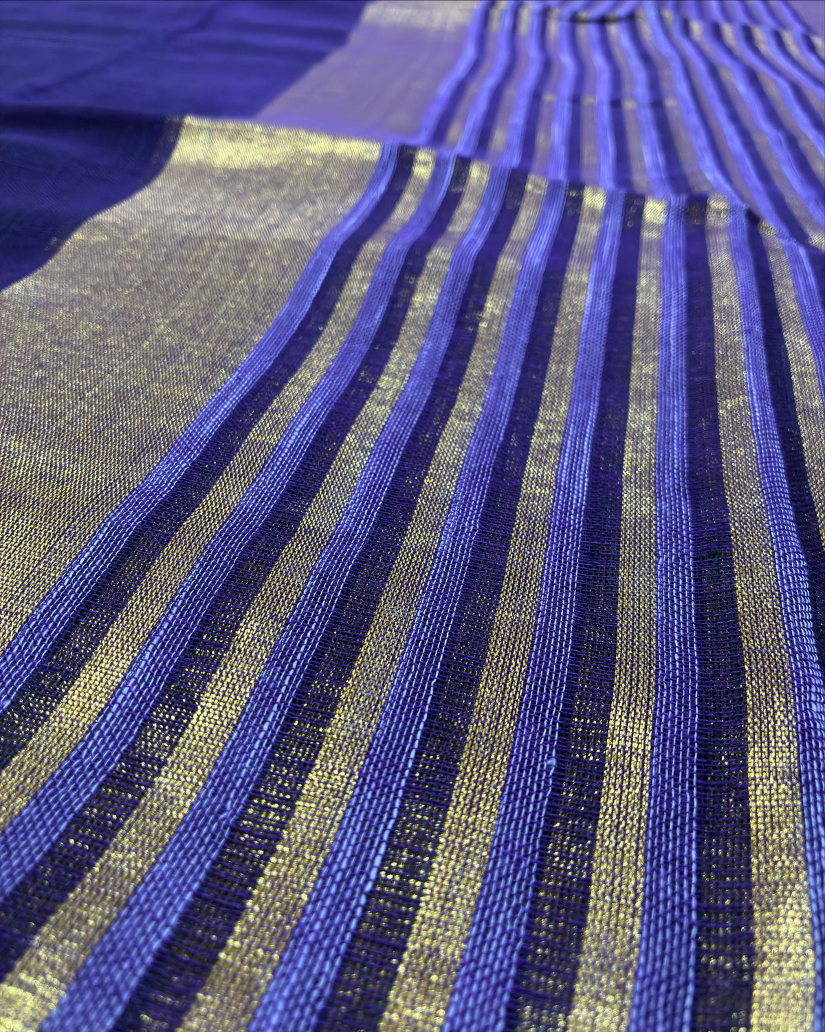 Purple Gold Linen Tissue Saree