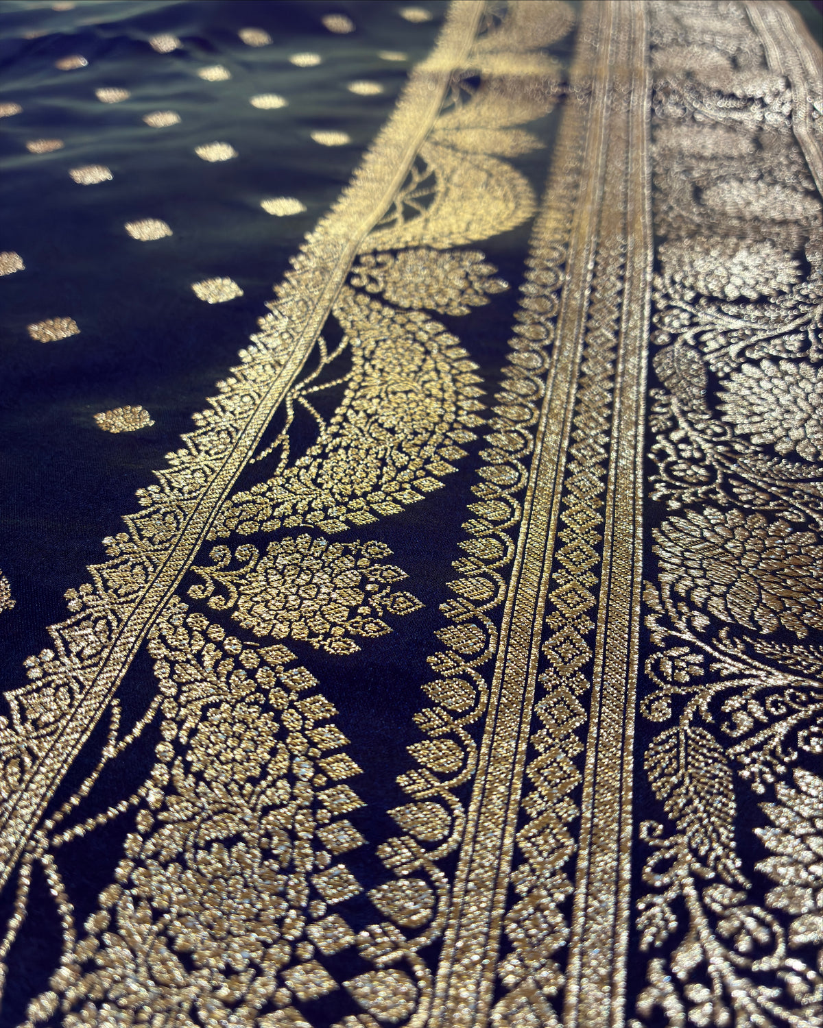 Dark Blue Banarasi Zari Work Saree