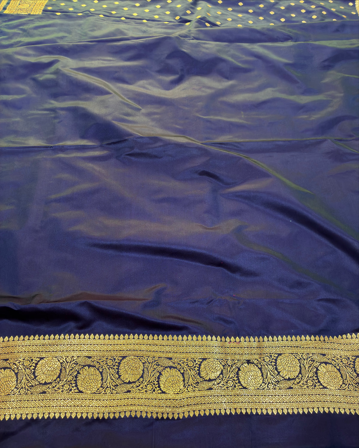Dark Blue Banarasi Zari Work Saree