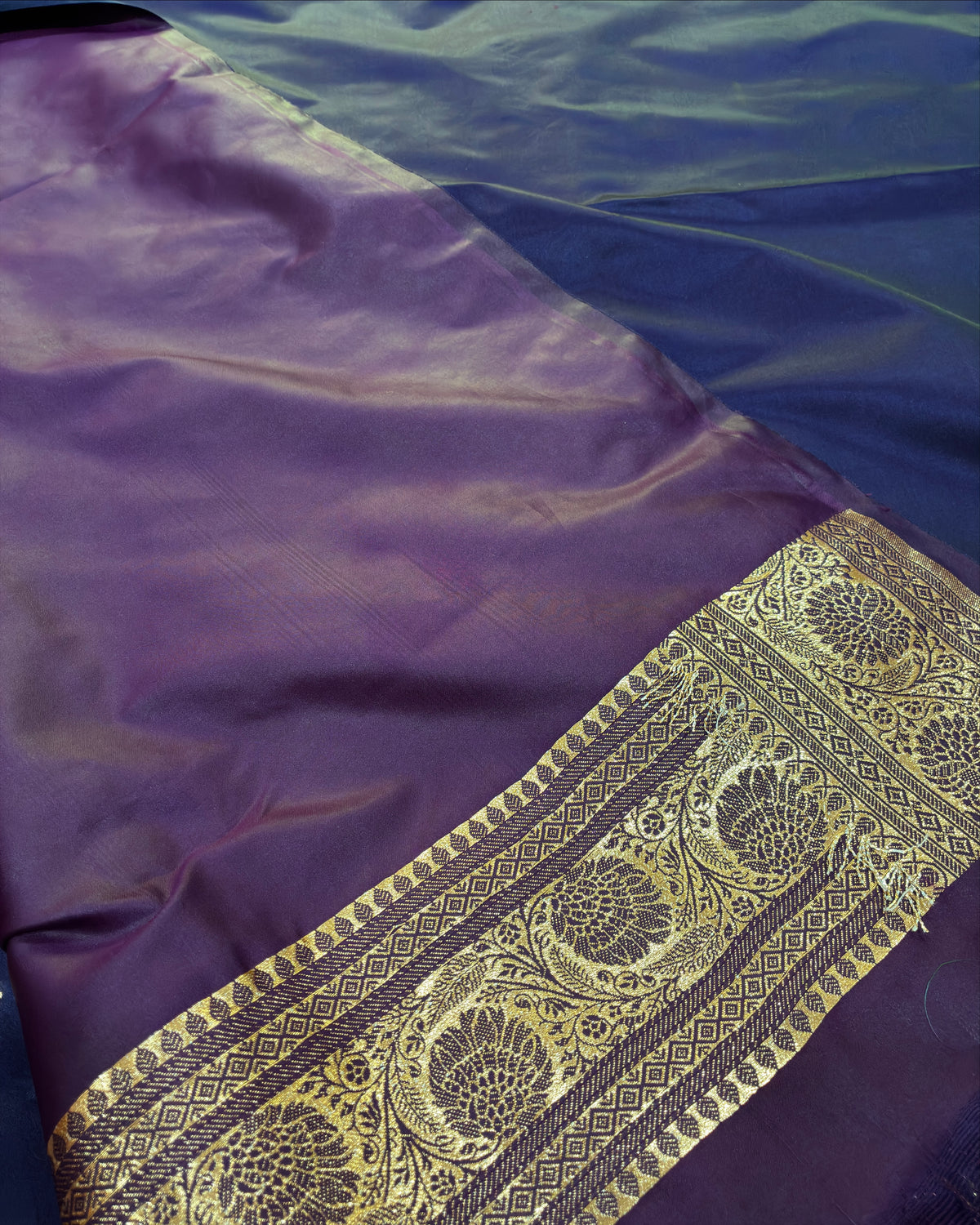 Dark Blue Banarasi Zari Work Saree