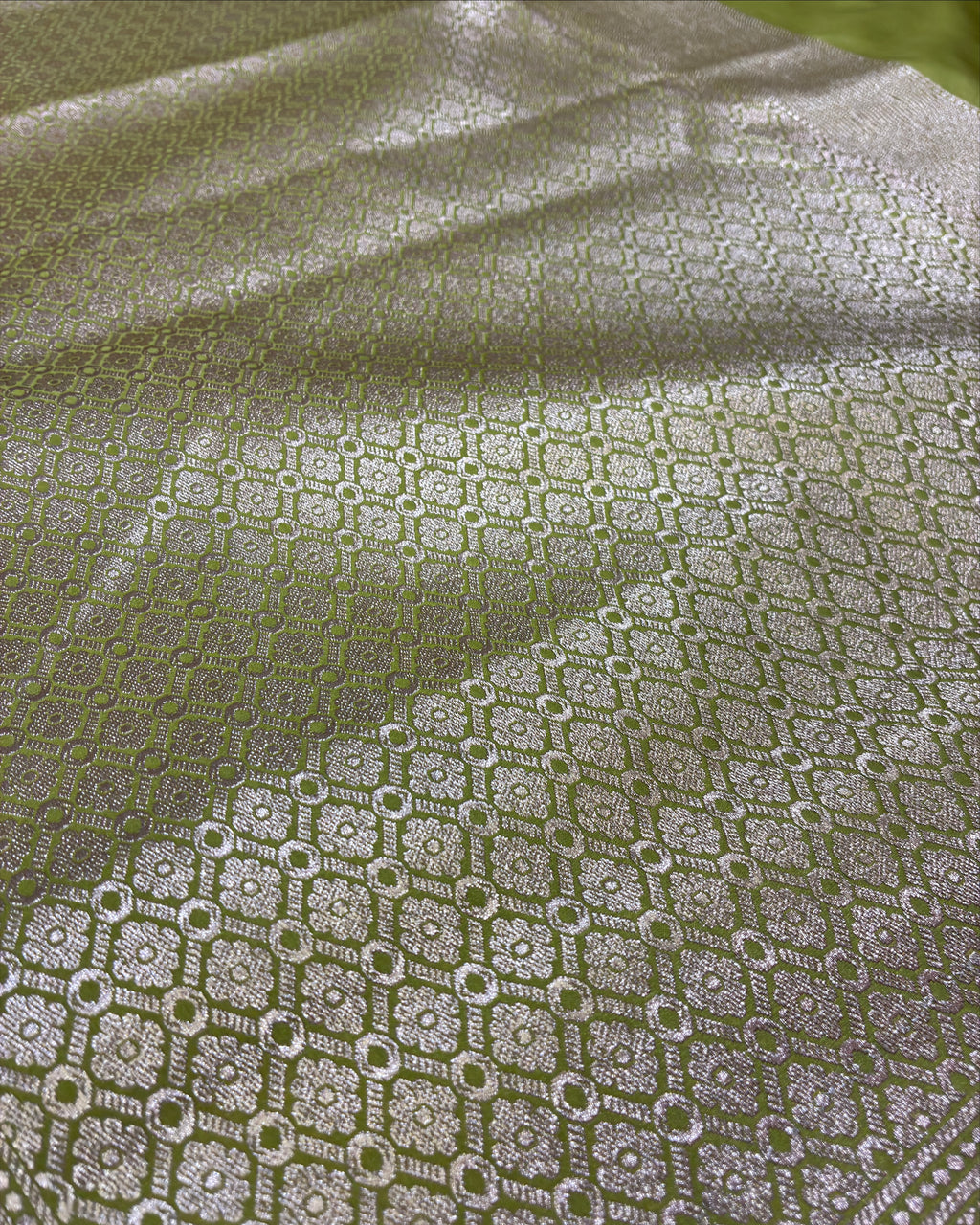 Lemon Green Banarasi Zari Work Saree