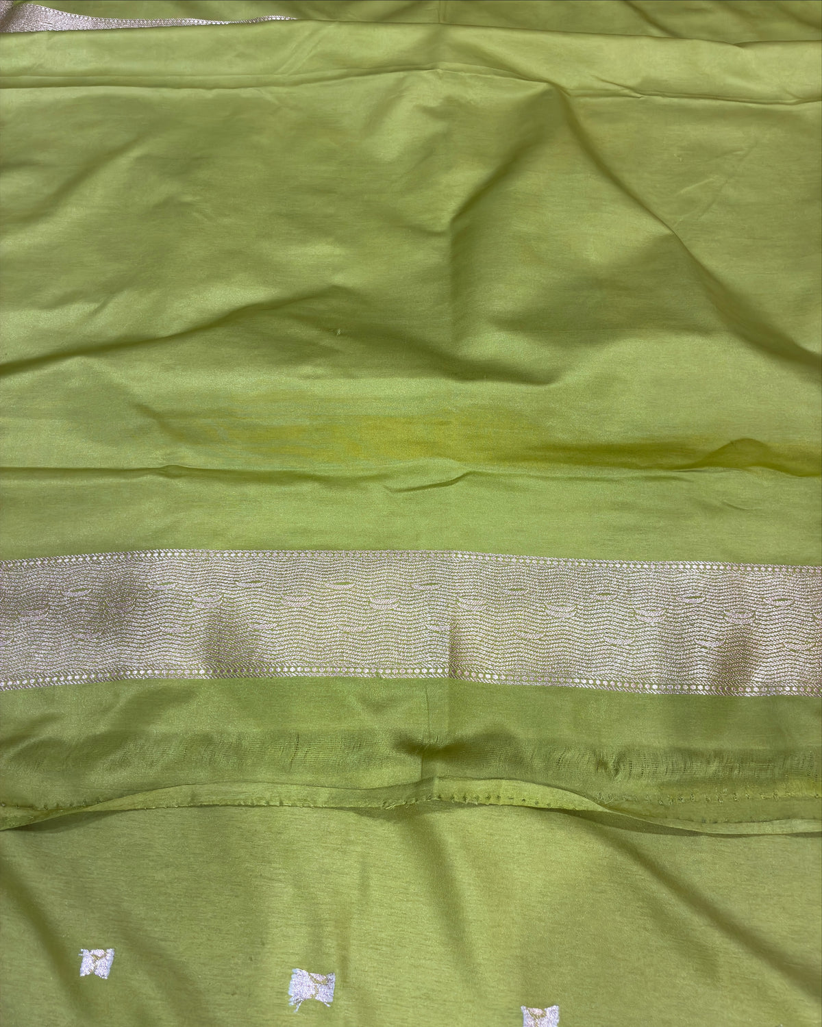 Lemon Green Banarasi Zari Work Saree