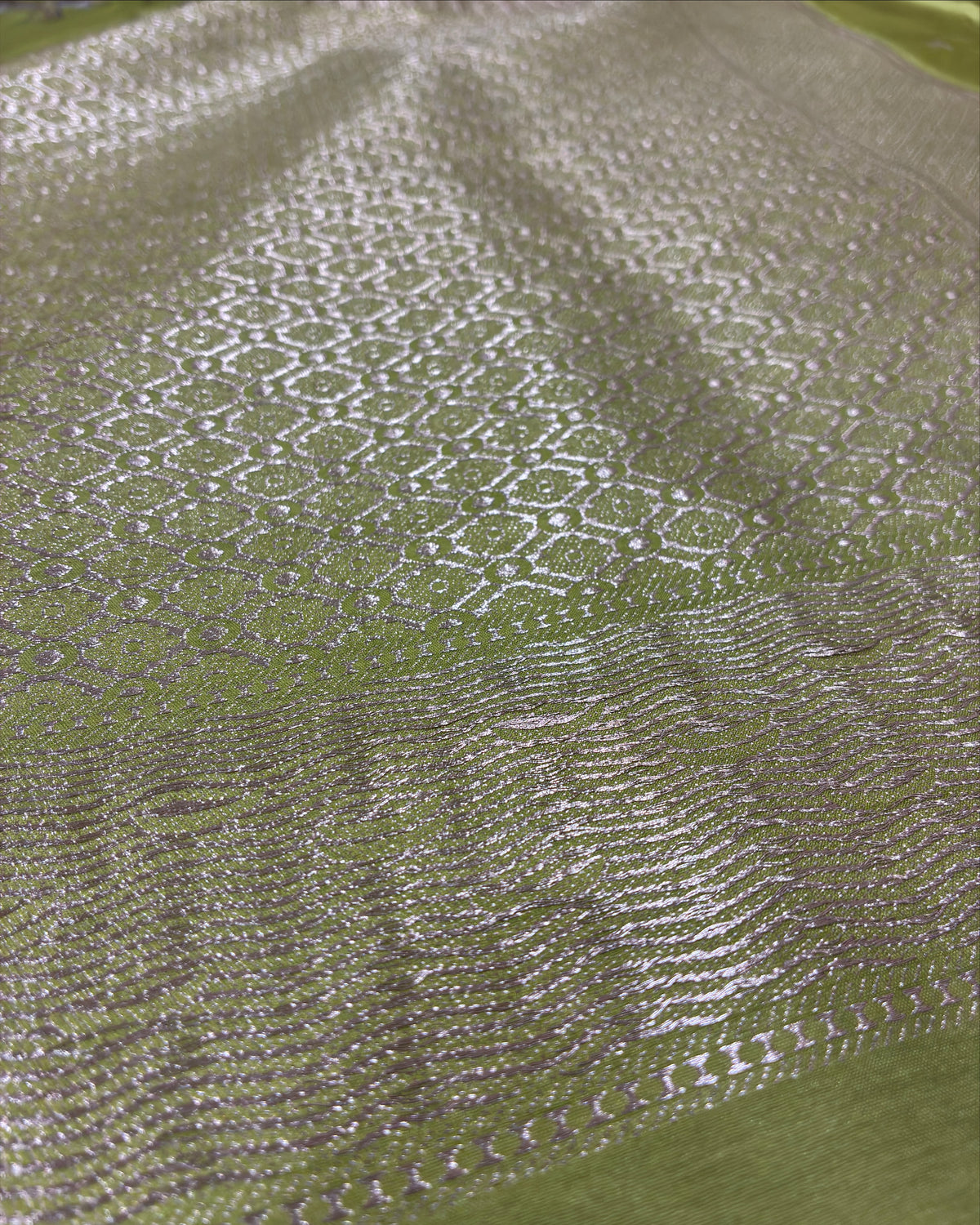 Lemon Green Banarasi Zari Work Saree
