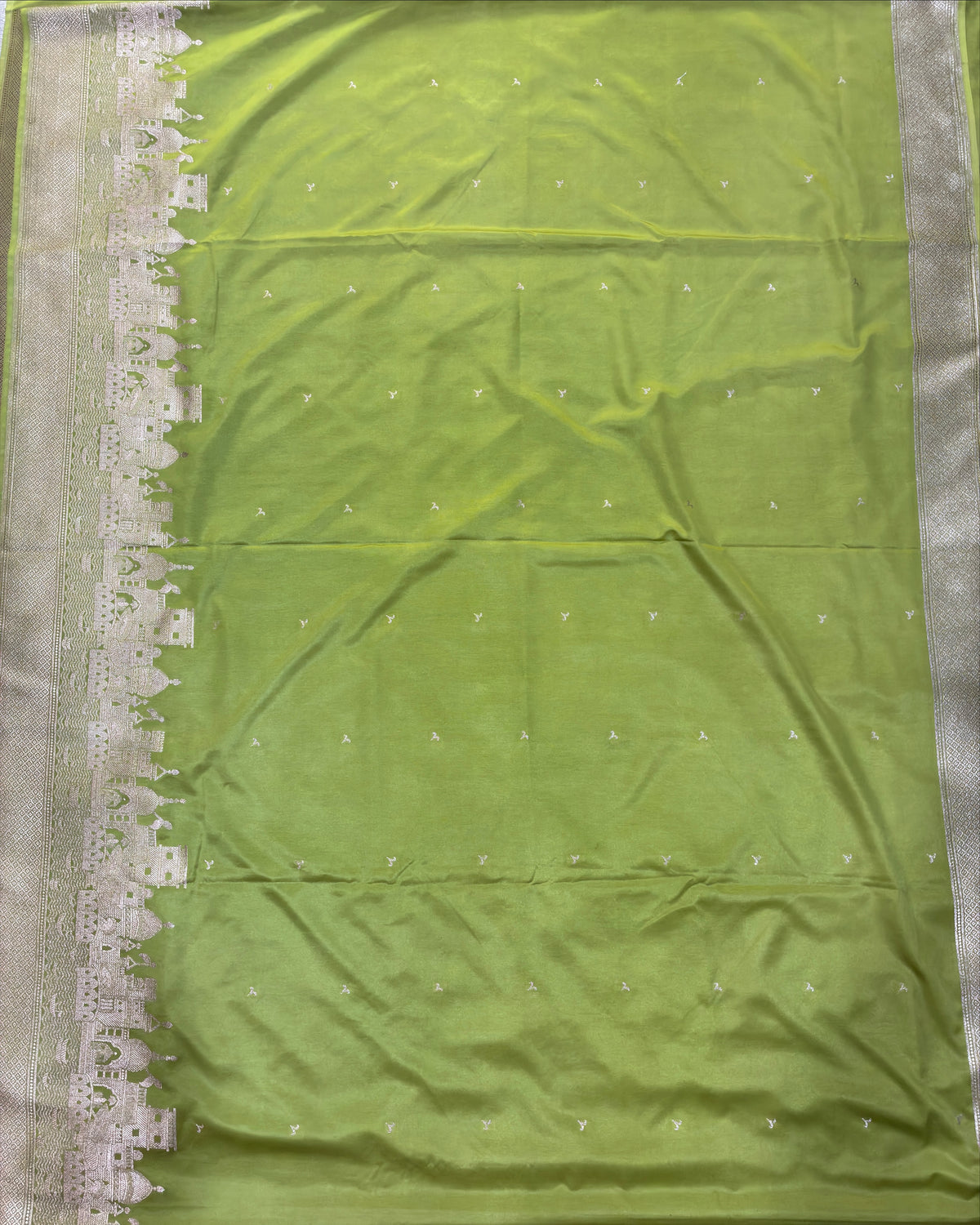 Lemon Green Banarasi Zari Work Saree