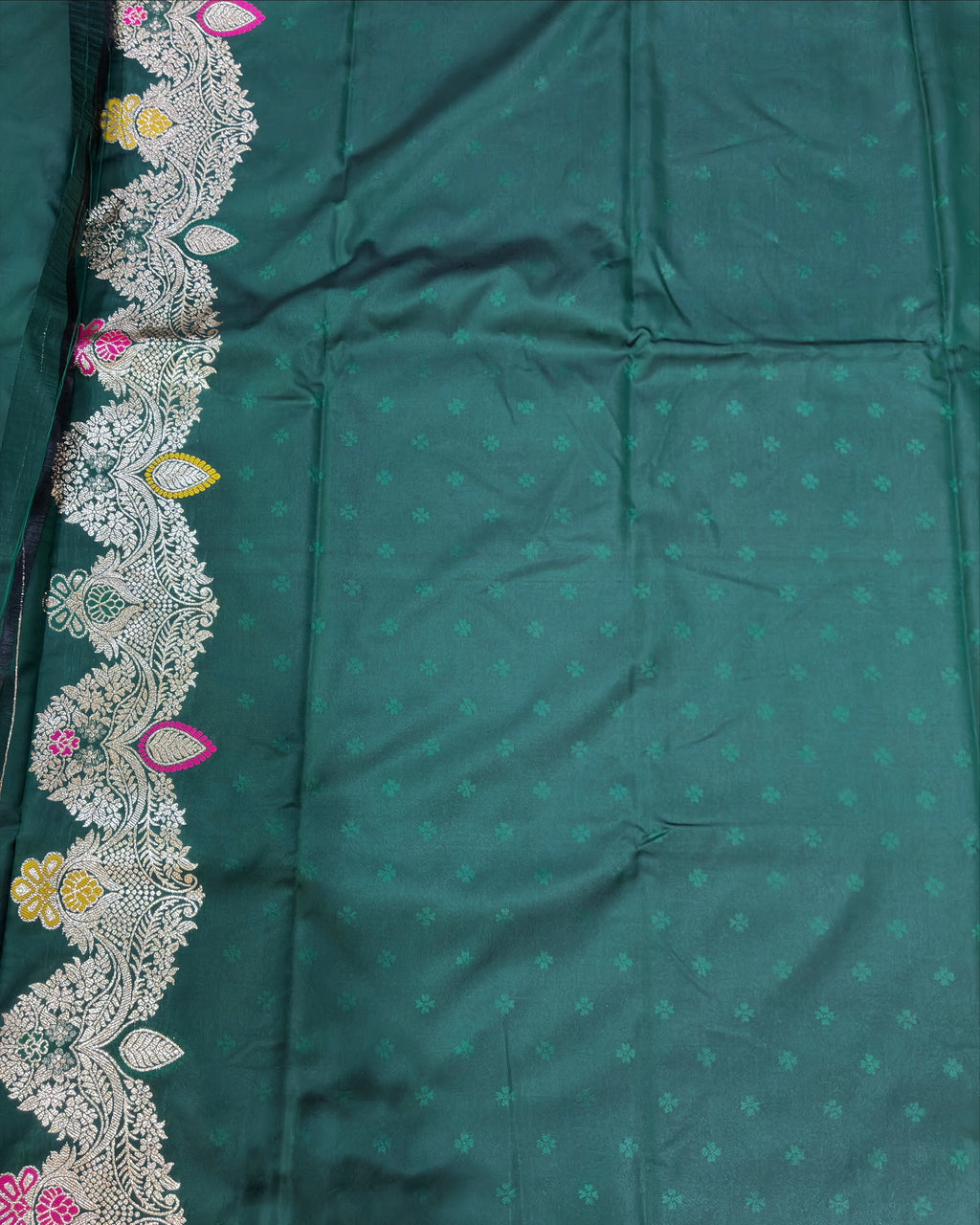 Dark Green Zari Silk Saree