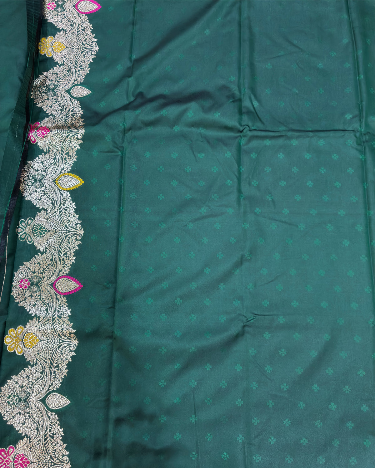Dark Green Zari Silk Saree
