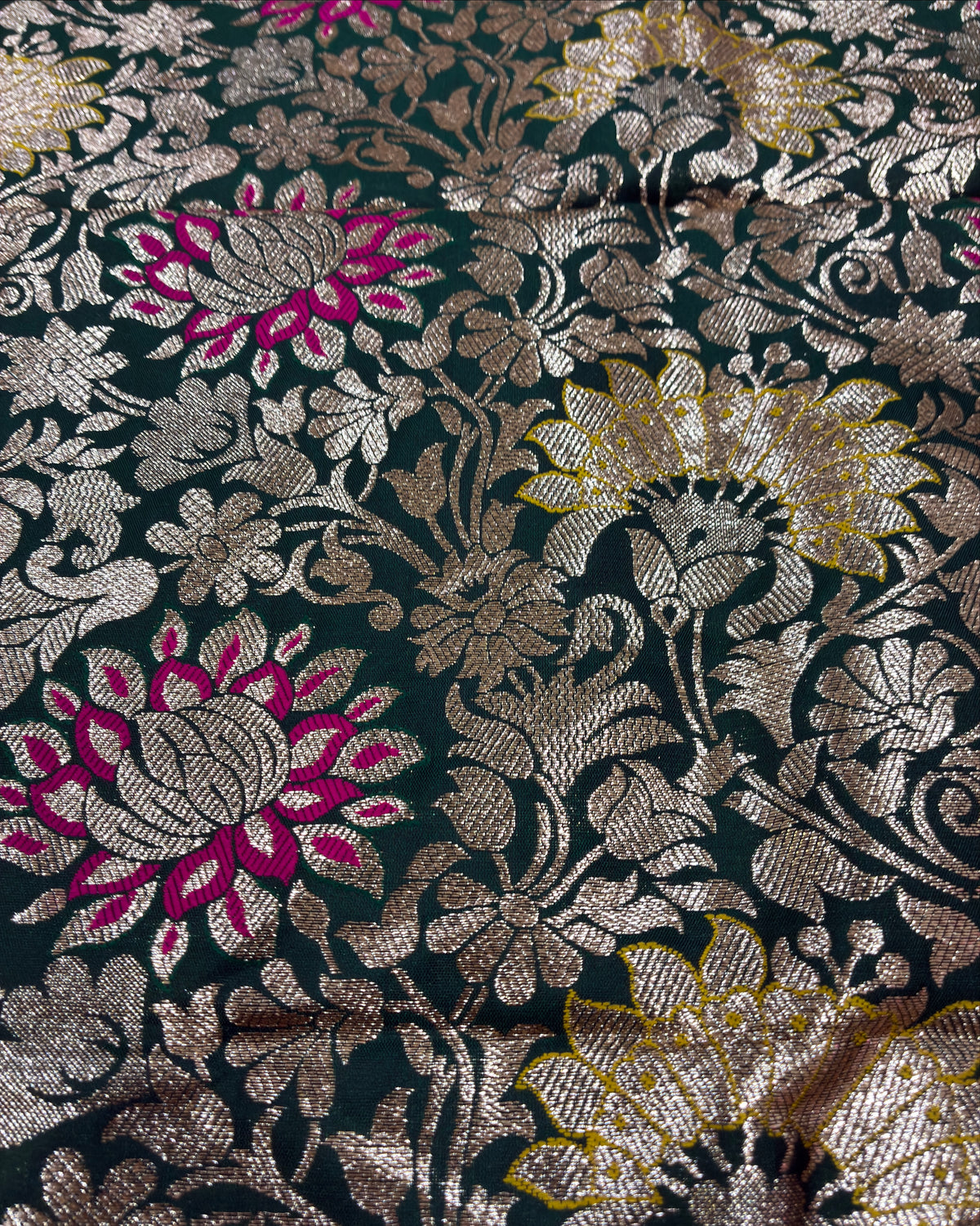 Dark Green Zari Silk Saree