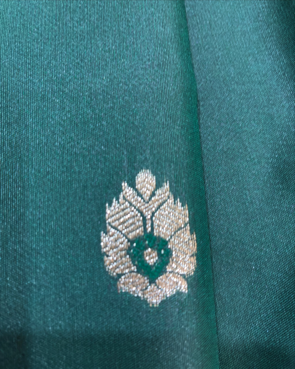 Dark Green Zari Silk Saree