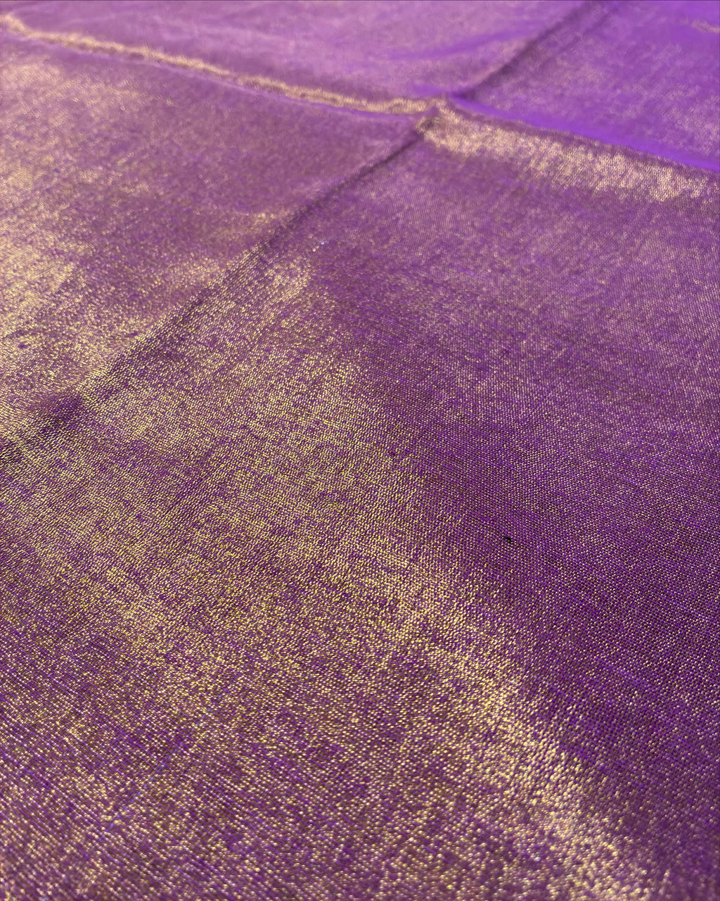 Mauve Purple Linen Tissue Saree with Gold Pallu
