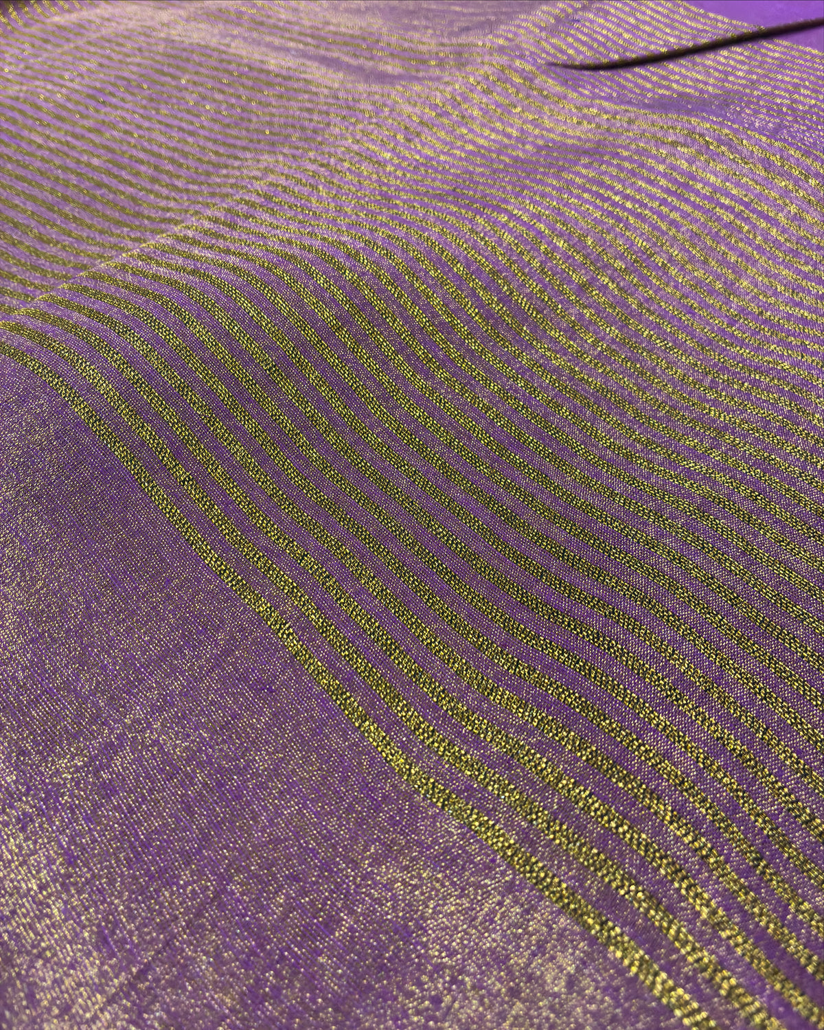 Mauve Purple Linen Tissue Saree with Gold Pallu