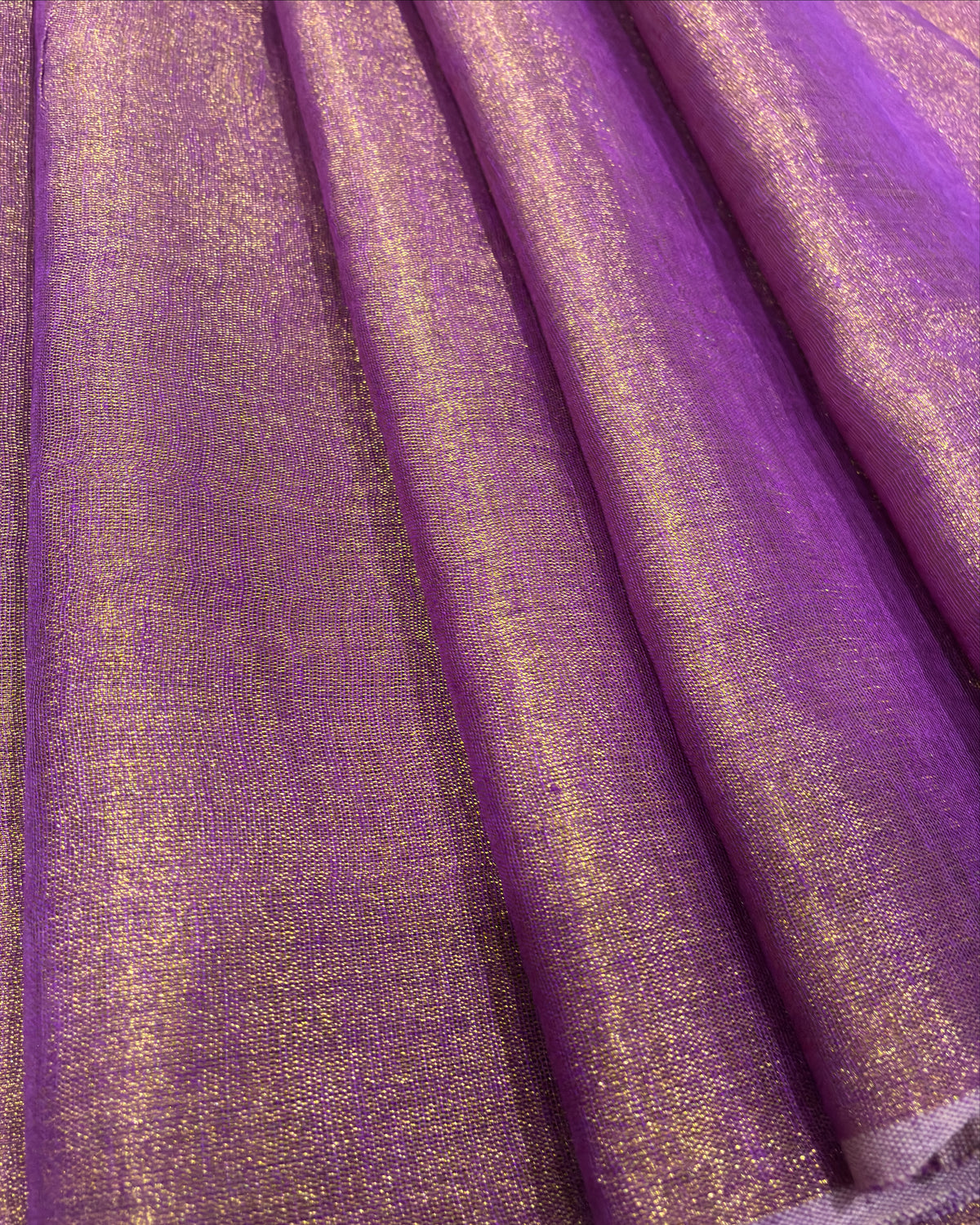 Mauve Purple Linen Tissue Saree with Gold Pallu