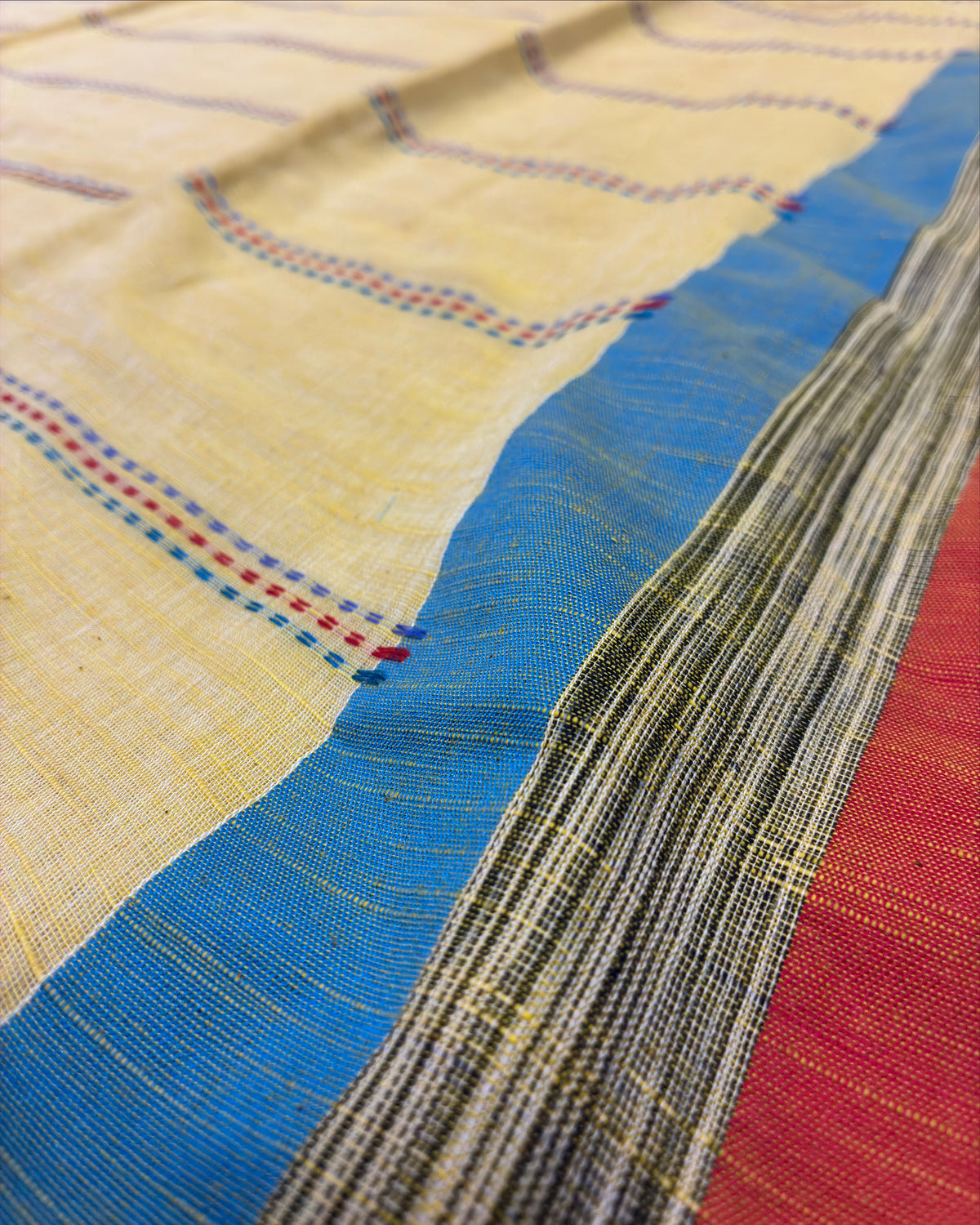 Butter Yellow Chatai Handloom Saree