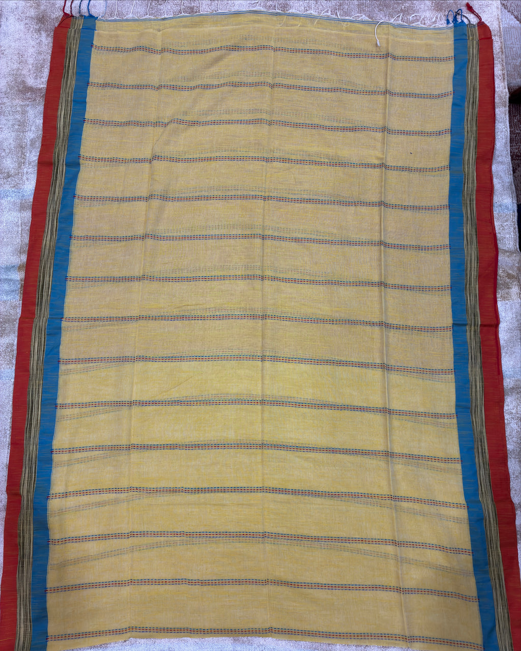 Butter Yellow Chatai Handloom Saree