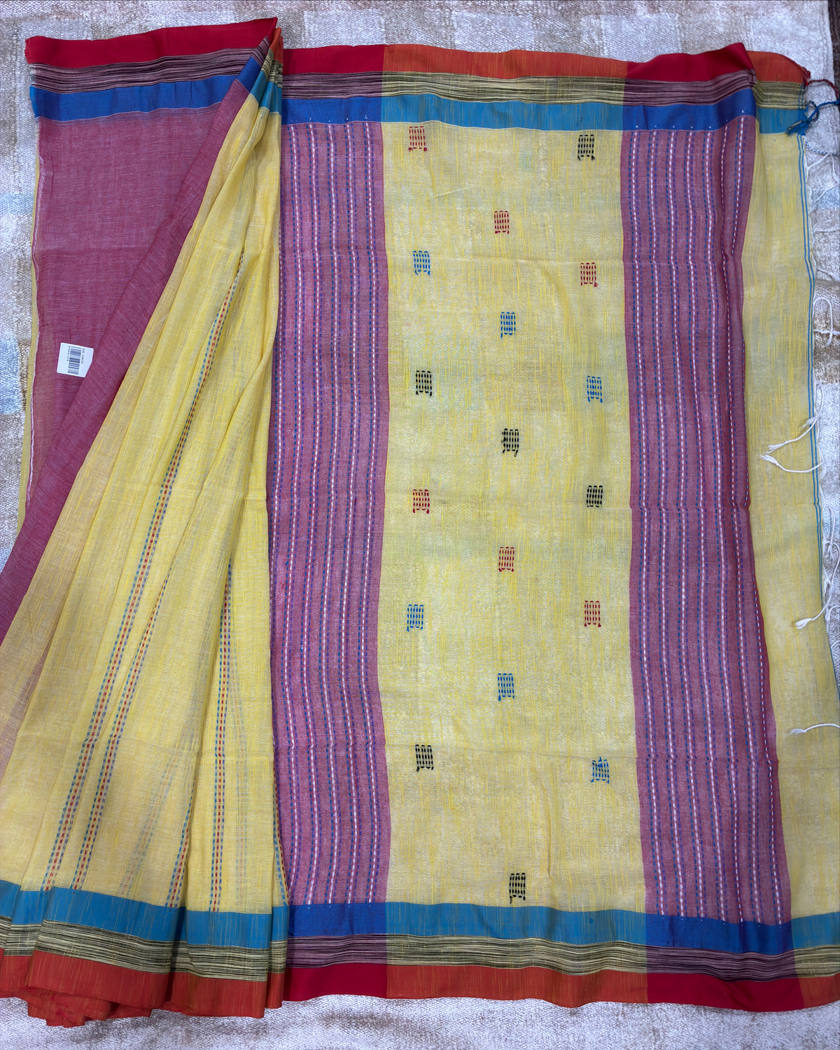 Butter Yellow Chatai Handloom Saree