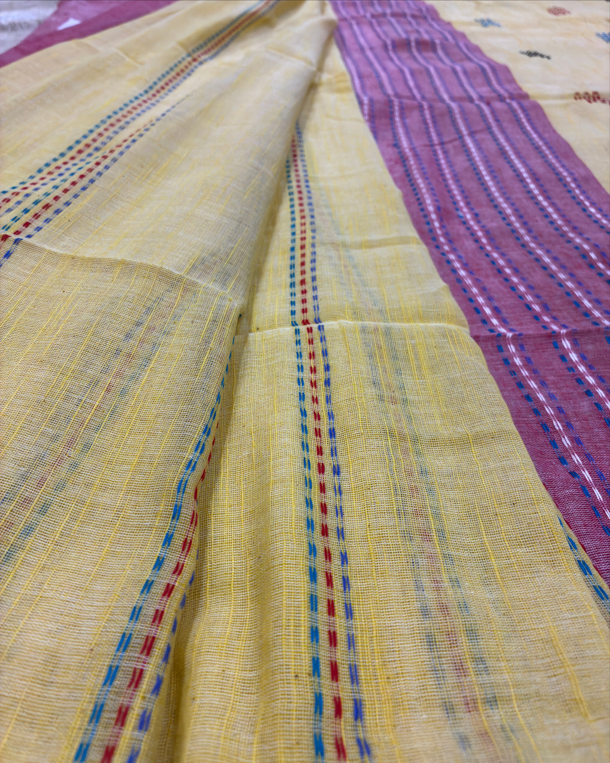 Butter Yellow Chatai Handloom Saree