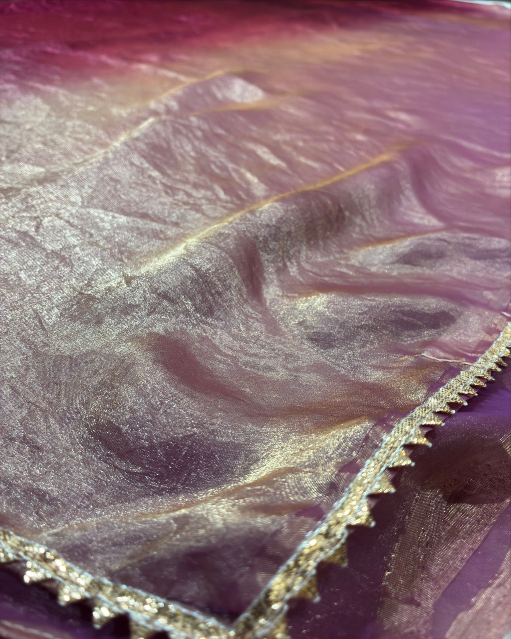 Silk Two-Tone Saree – Mauve Moonlight