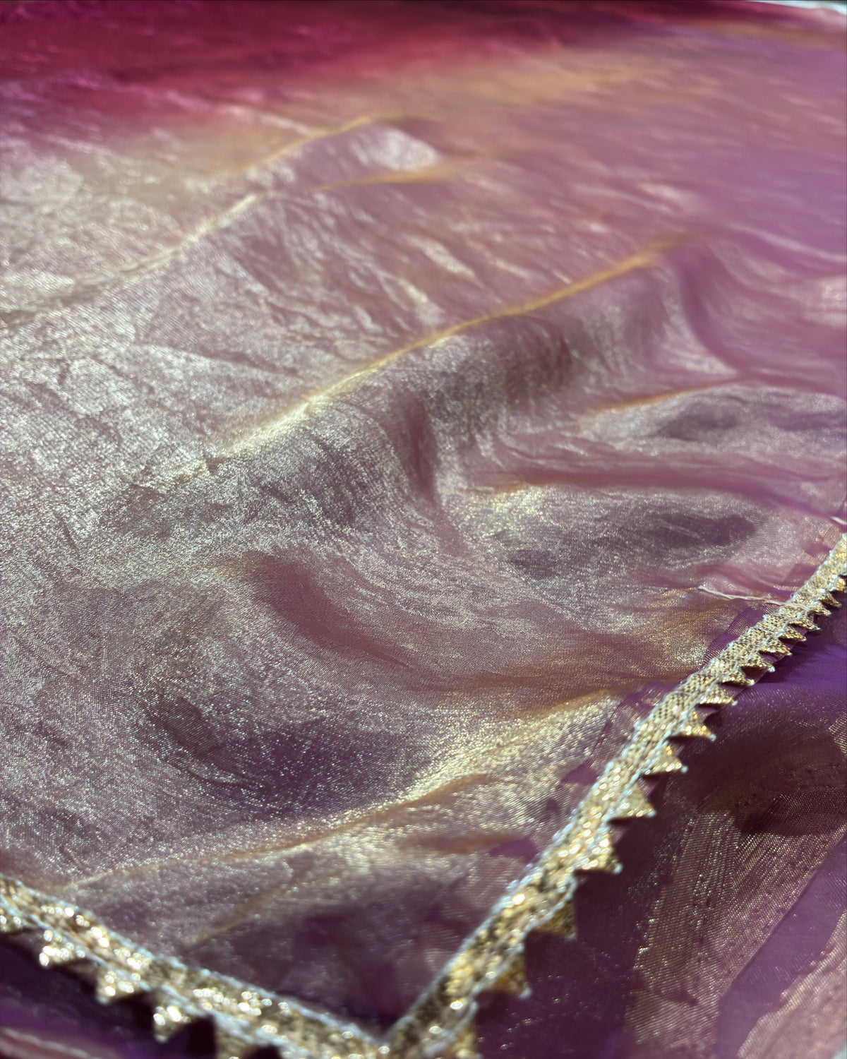 Silk Two-Tone Saree – Mauve Moonlight