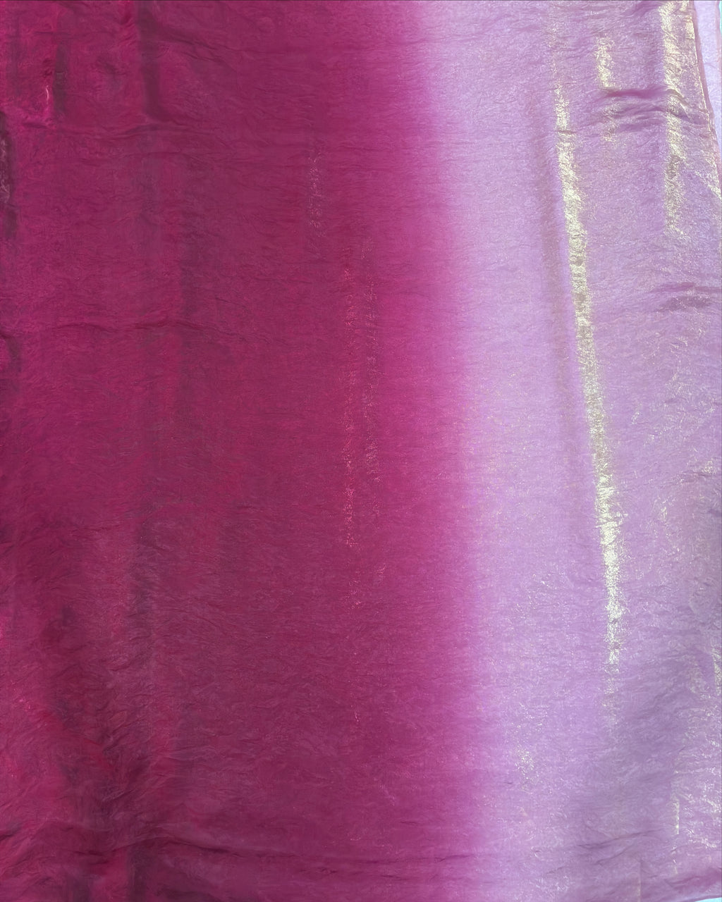 Silk Two-Tone Saree – Mauve Moonlight